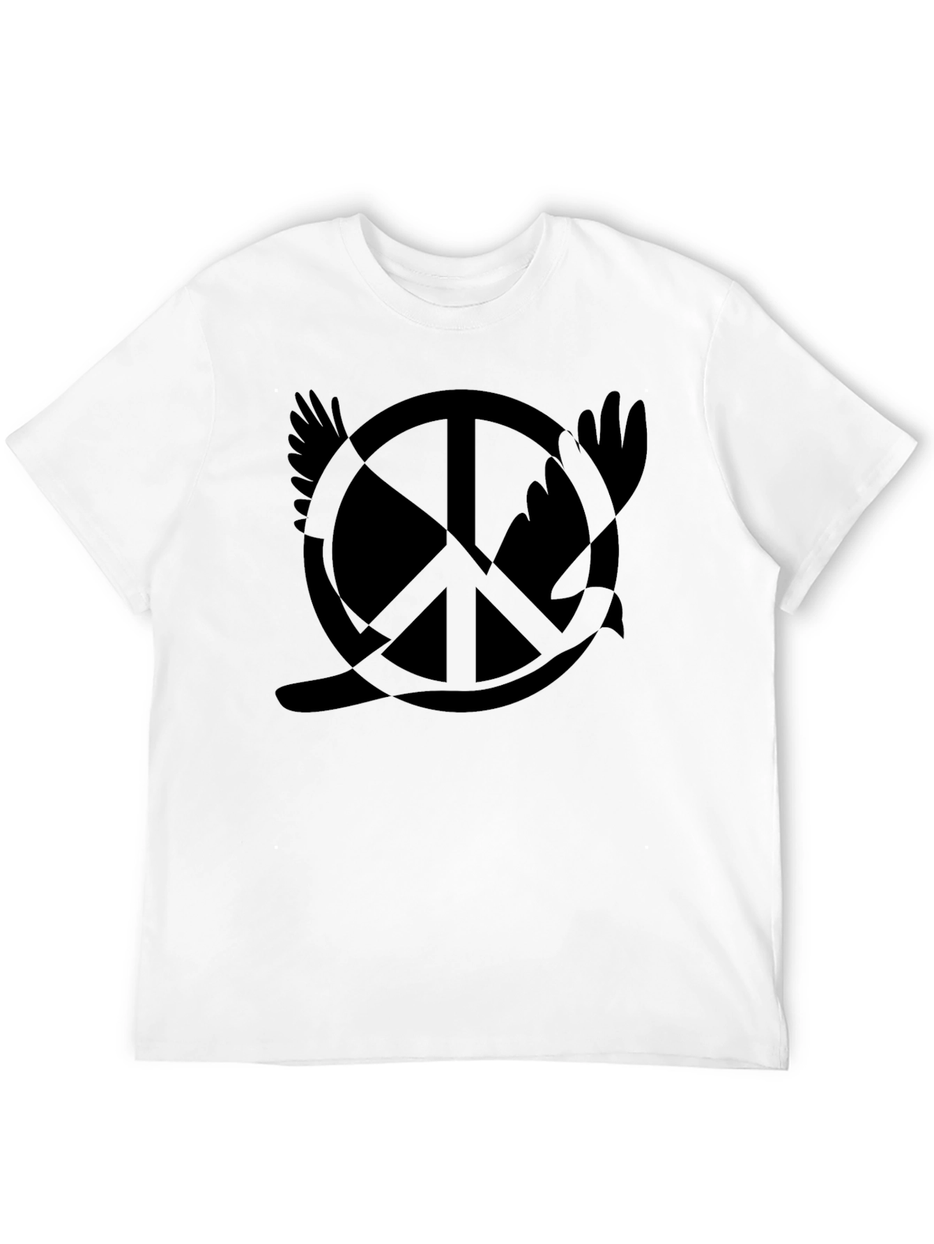 Black Peace Dove T-Shirt - Black Graphic Tee view 12