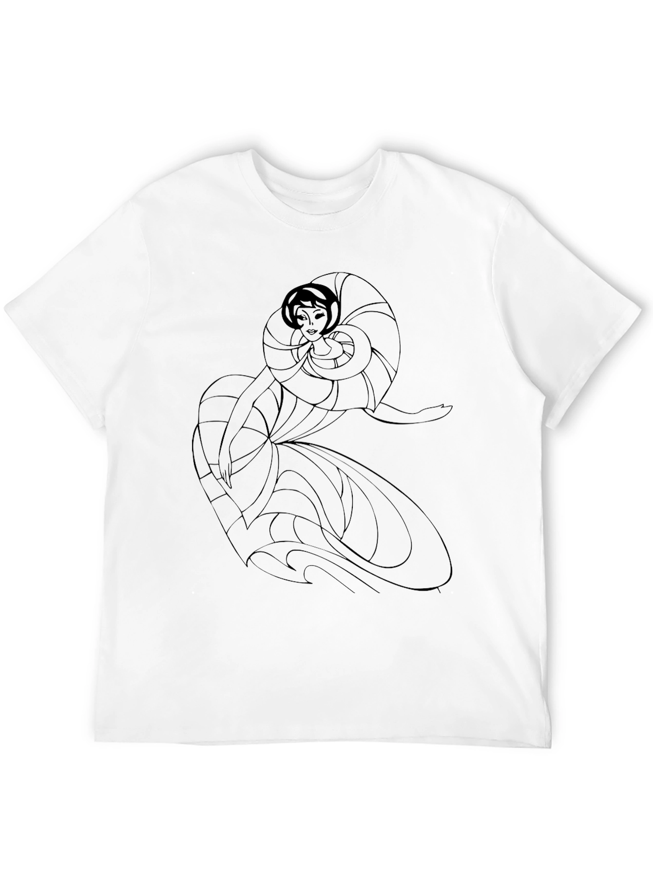 Black Elegant Woman Art Deco Black T-Shirt view 12