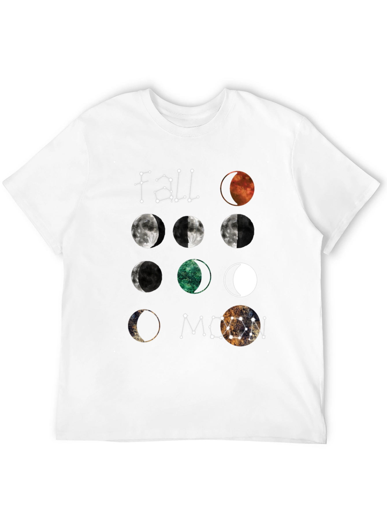Black Moon Phases Graphic T-Shirt - Celestial Design view 12