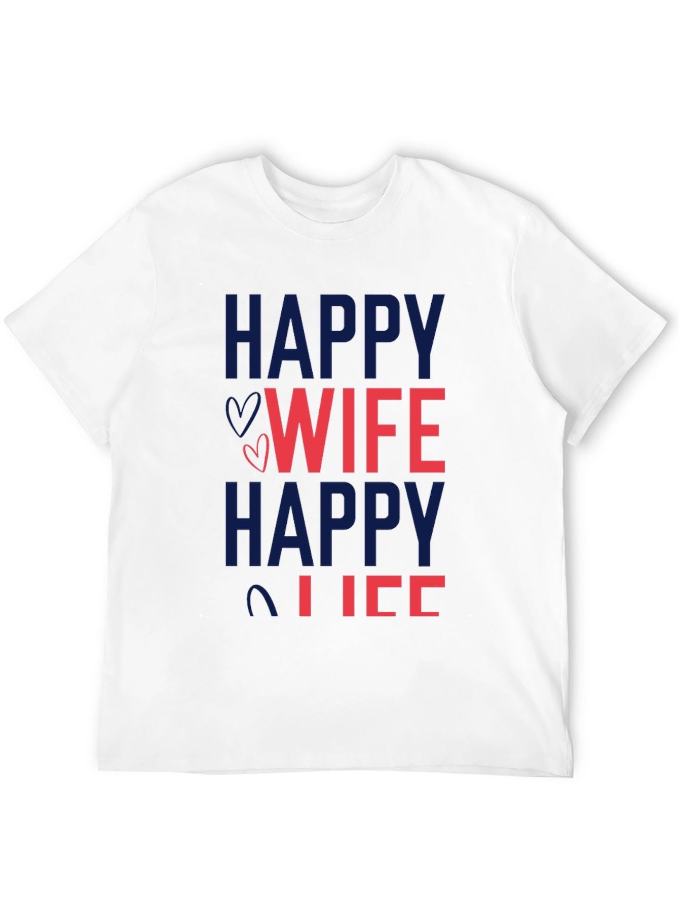 Black Happy Wife Happy Life Graphic T-Shirt view 12