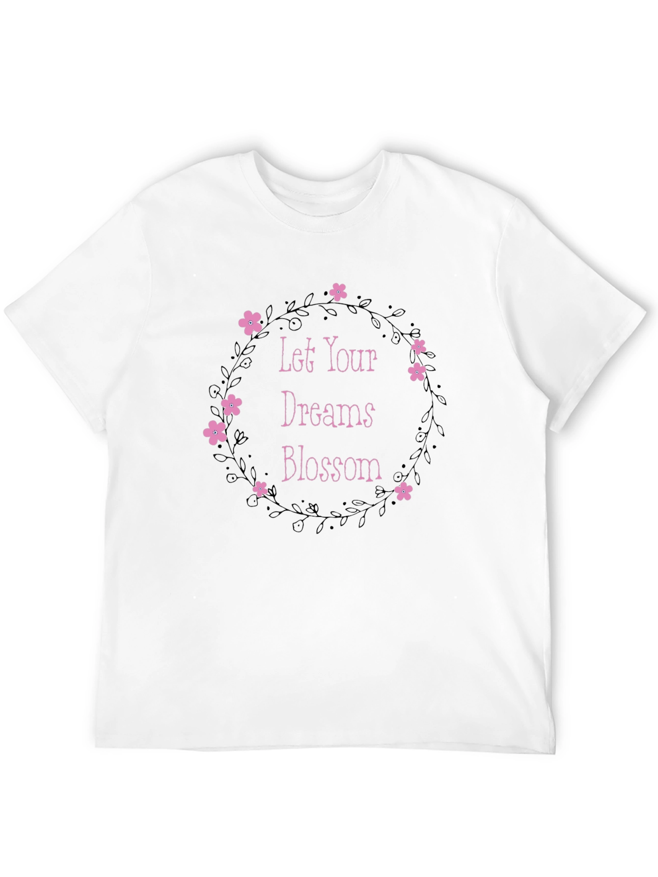 Black Let Your Dreams Blossom Tee - Stylish Floral Design view 12