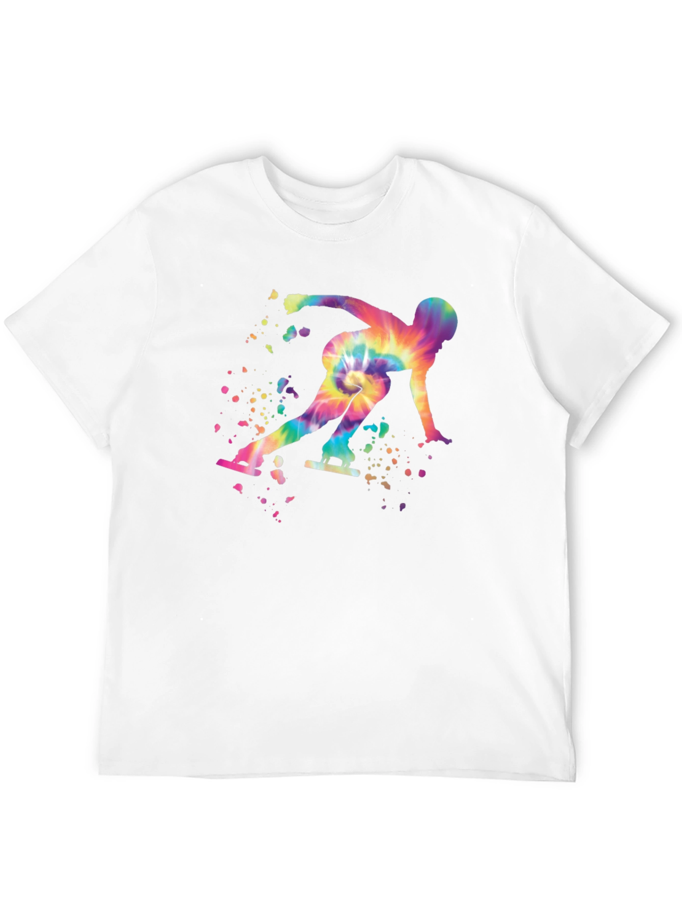 Black Skater Graphic Tee - Tie Dye Silhouette - Black Cotton Shirt view 12