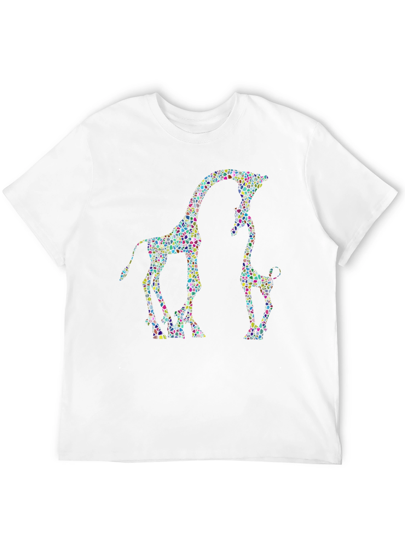 Black Giraffe Mosaic Graphic T-Shirt - Stylish Black Tee view 12
