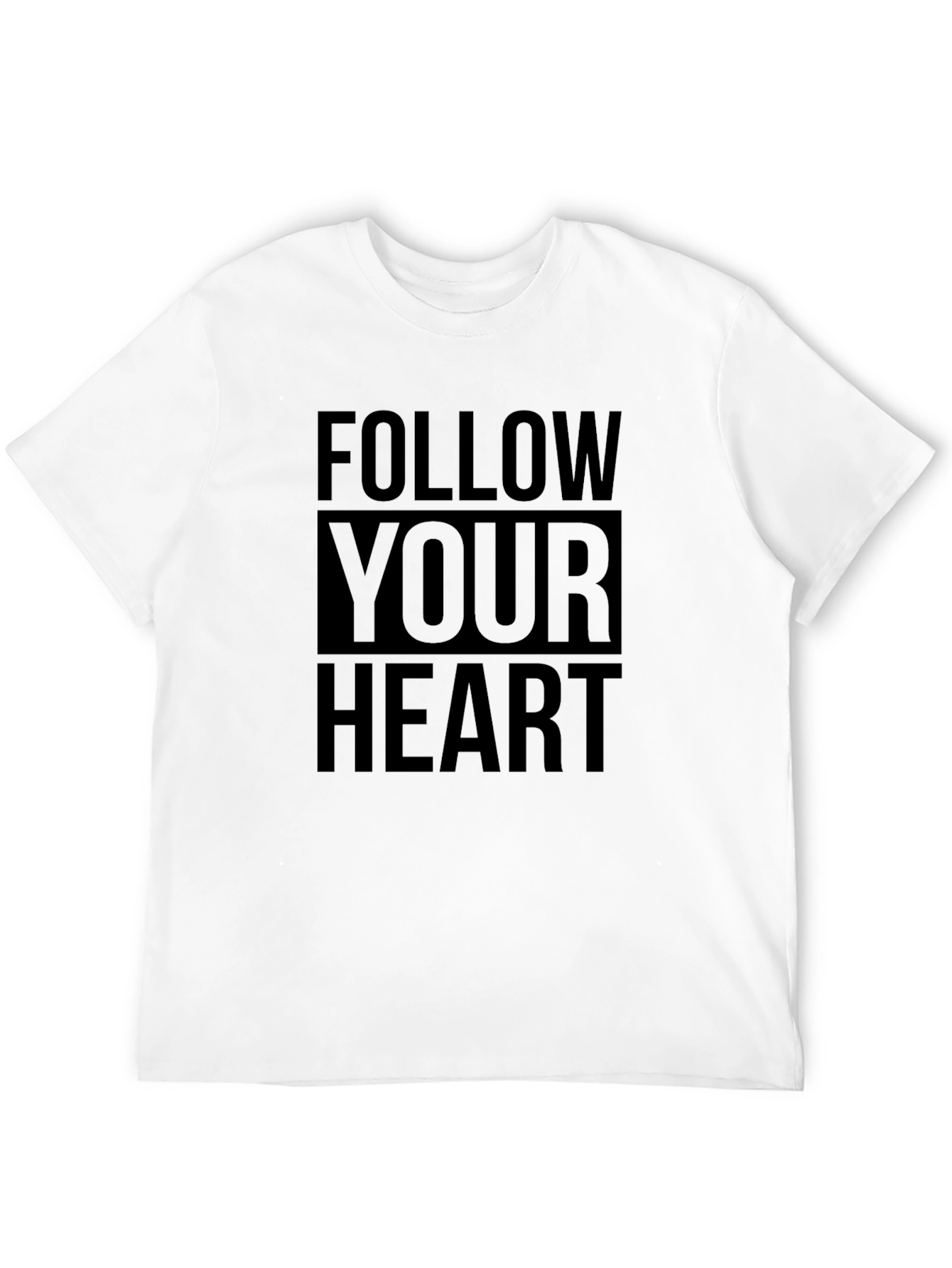 Black Follow Your Heart Graphic Print Tee - Black Cotton view 12