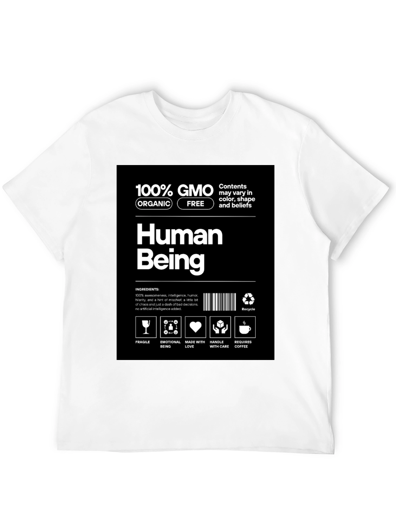 Black Human Being Ingredients T-Shirt view 12