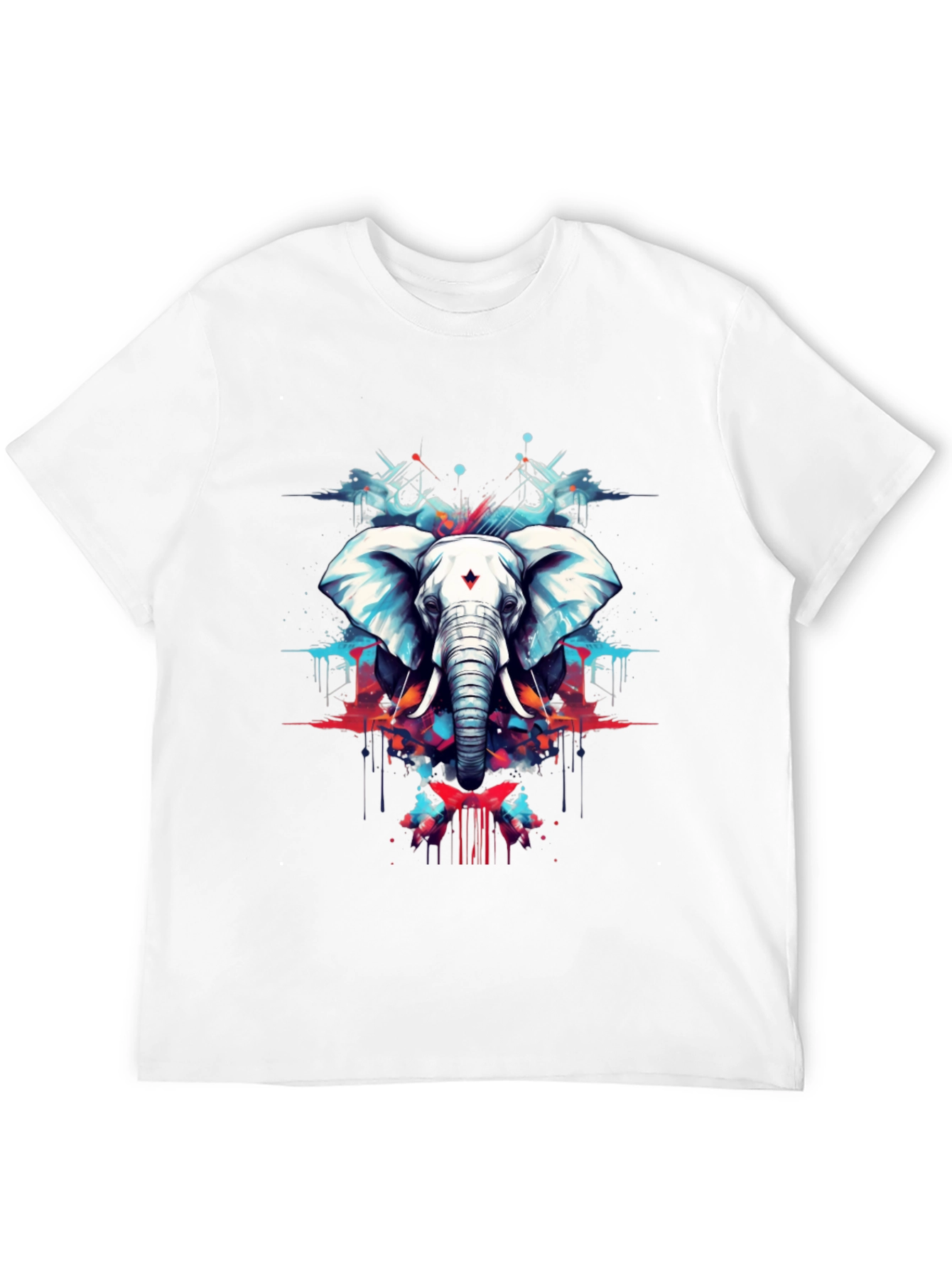 Black Elephant Art Black Tee - Stylish Graphic Print view 12