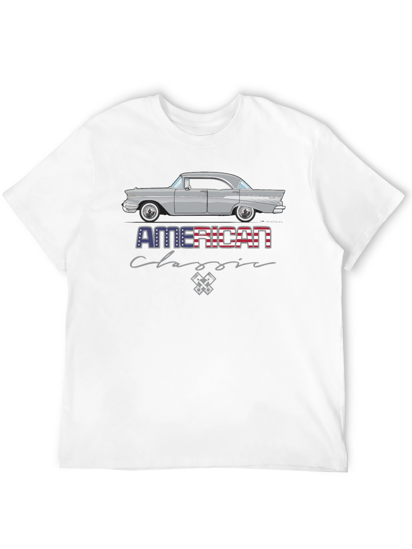 Black American Classic Car T-Shirt view 12