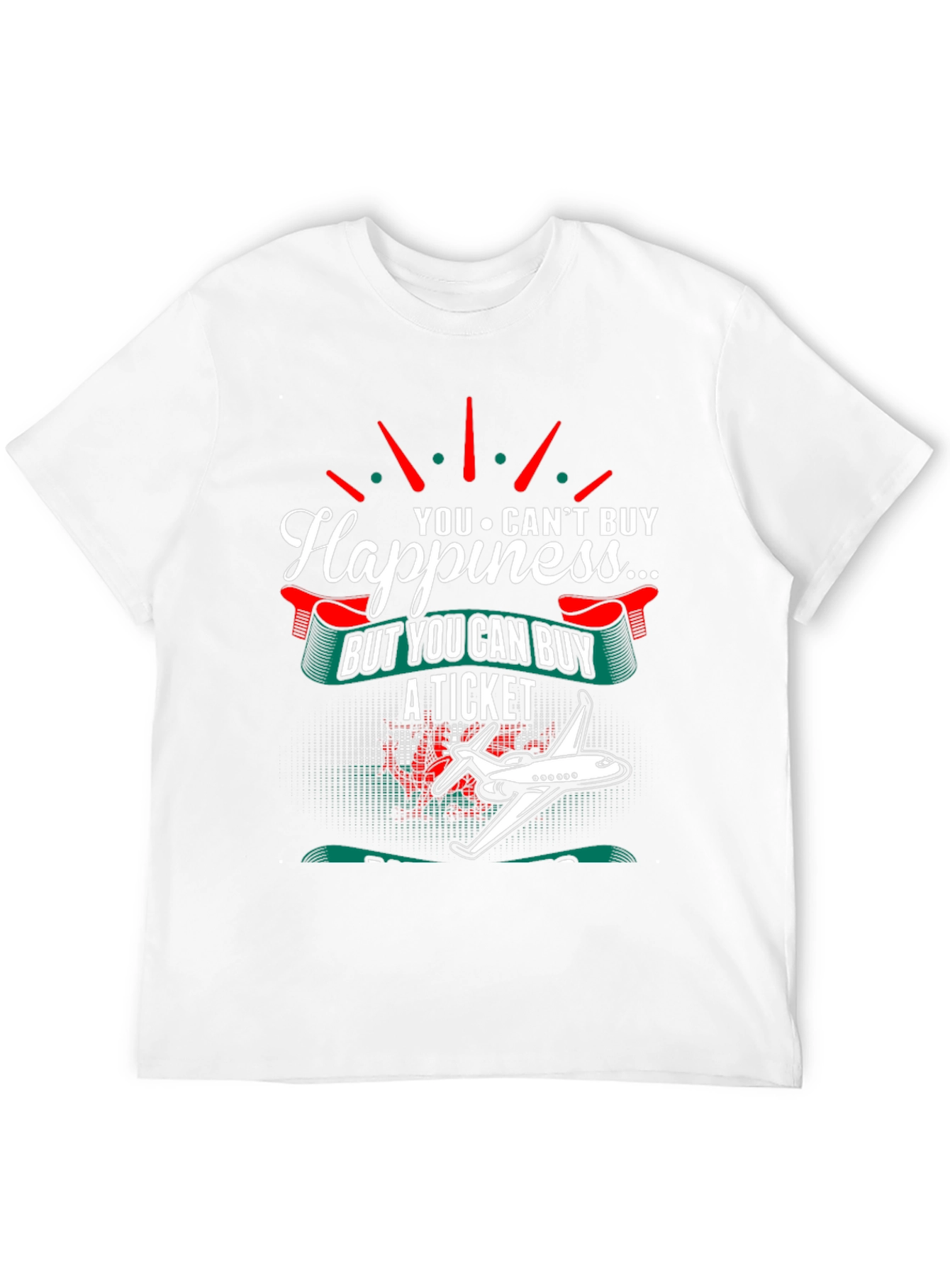 Black Happiness Ticket Graphic Tee - Airplane Travel Shirt view 12