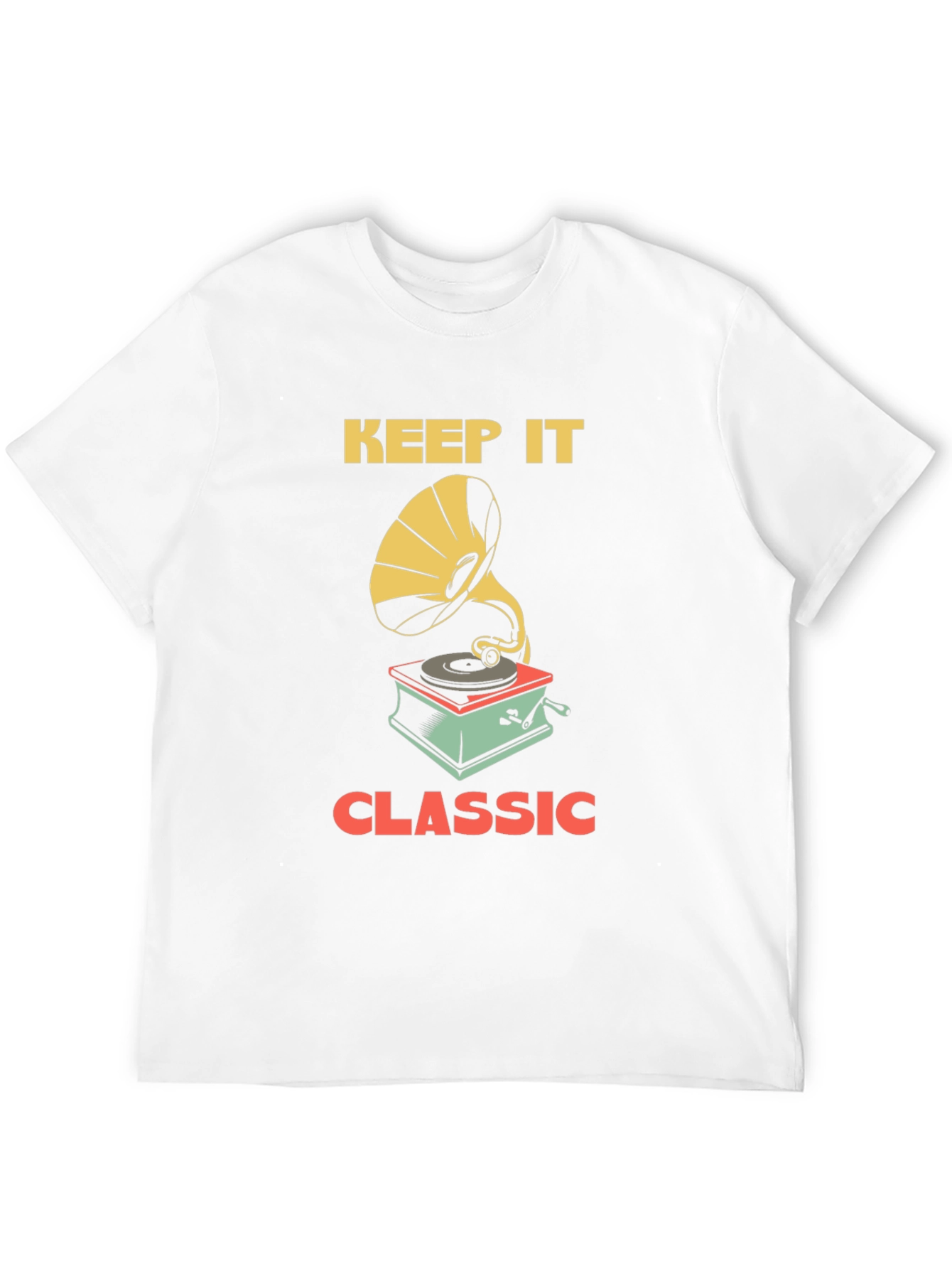 Black Keep It Classic Tee - Vintage Gramophone Design view 12