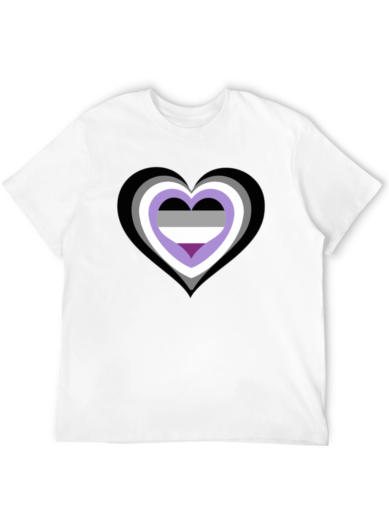 Black Asexual Pride Heart Graphic Tee - Black Cotton Blend view 12