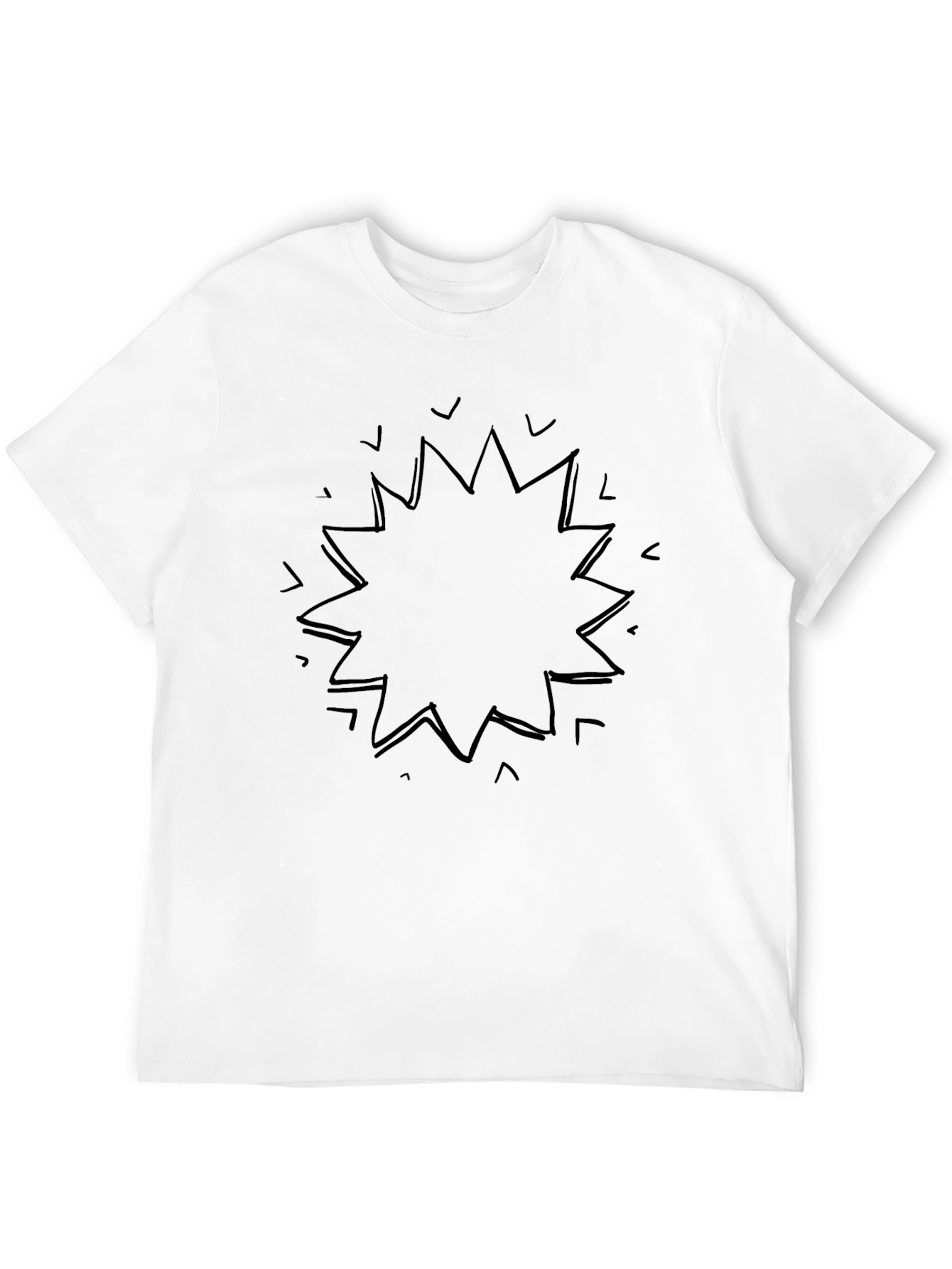 Black Men's Black Graphic Tee - Abstract Burst Design view 12