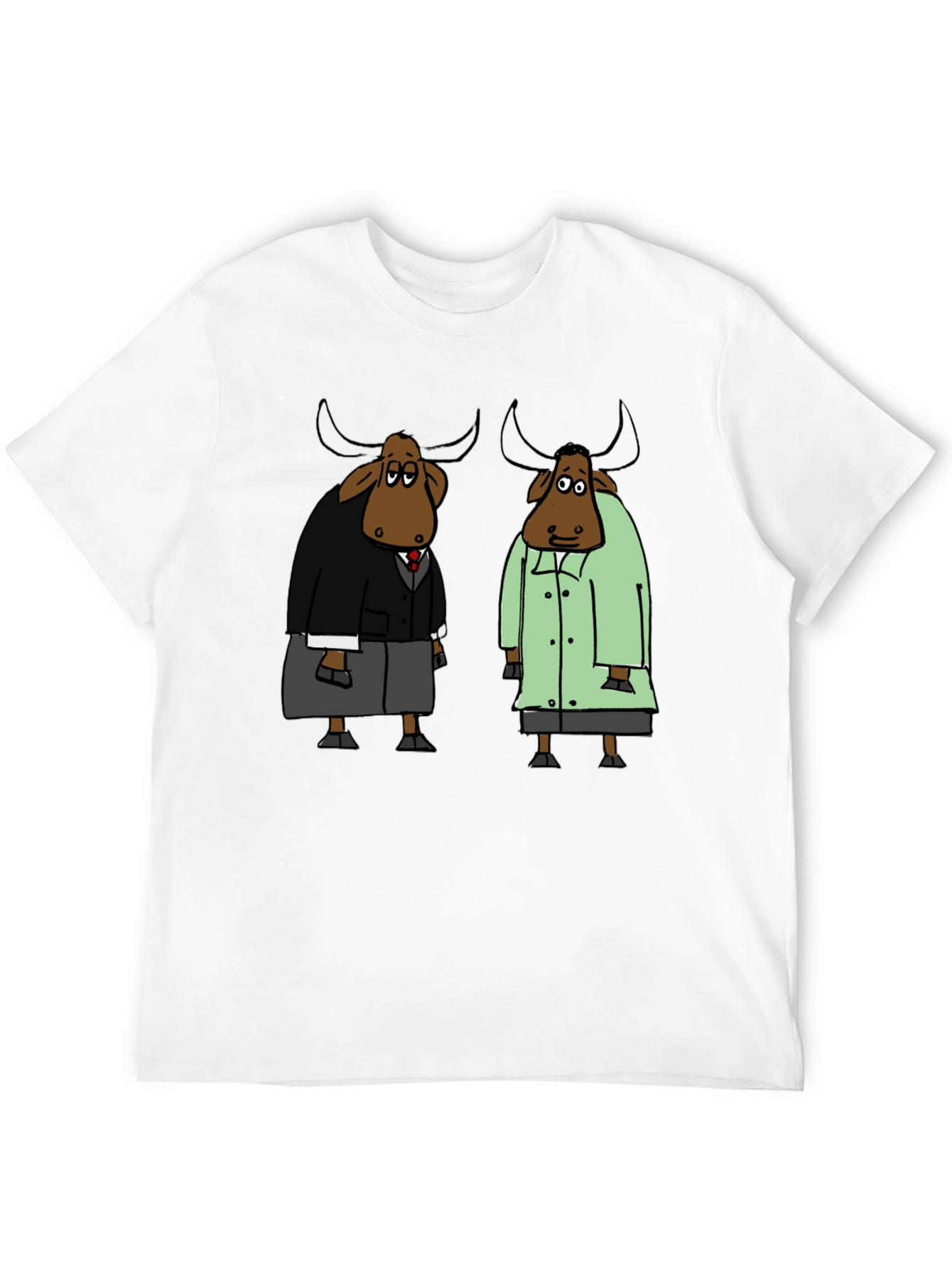 Black Cartoon Buffalo Black T-Shirt view 12