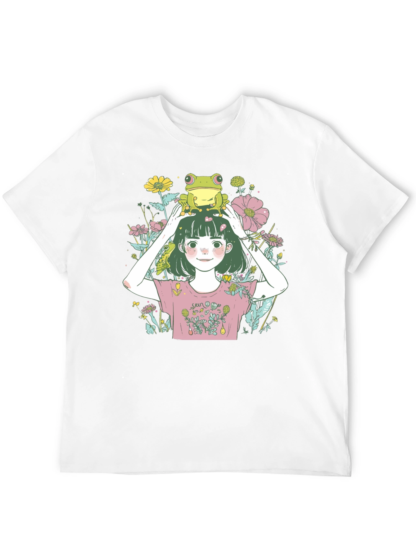 Black Girl with Frog T-Shirt - Black view 12