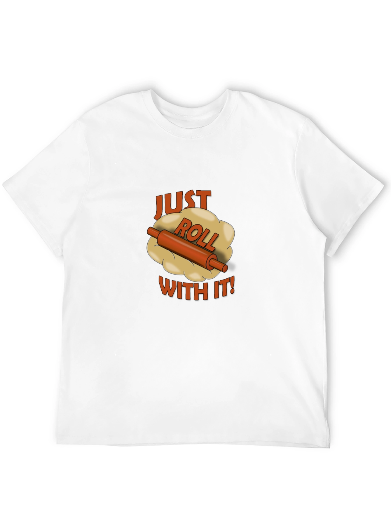 Black Just Roll With It Black T-Shirt - Funny Baking Tee view 12