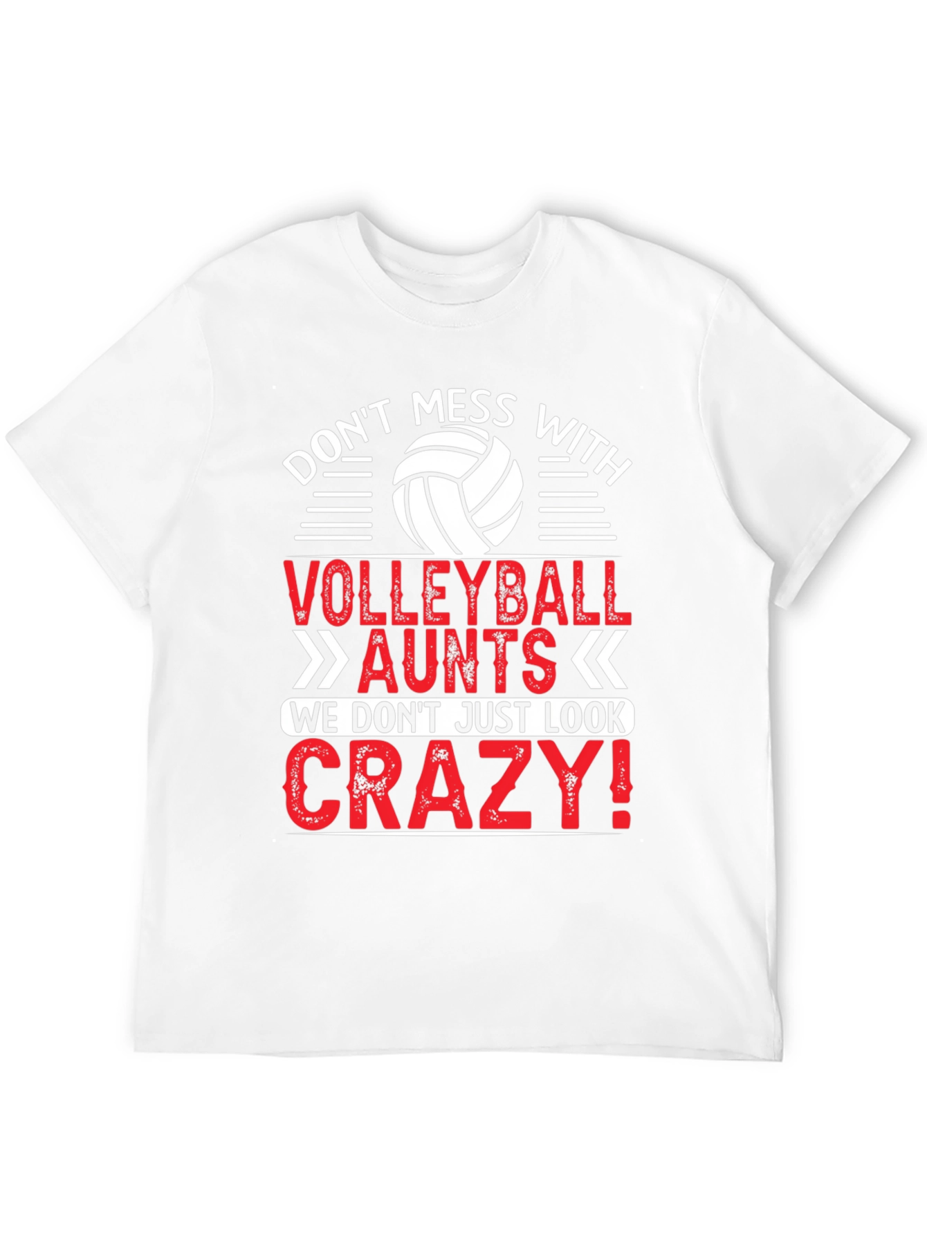 Black Volleyball Aunts Crazy Look T-Shirt view 12
