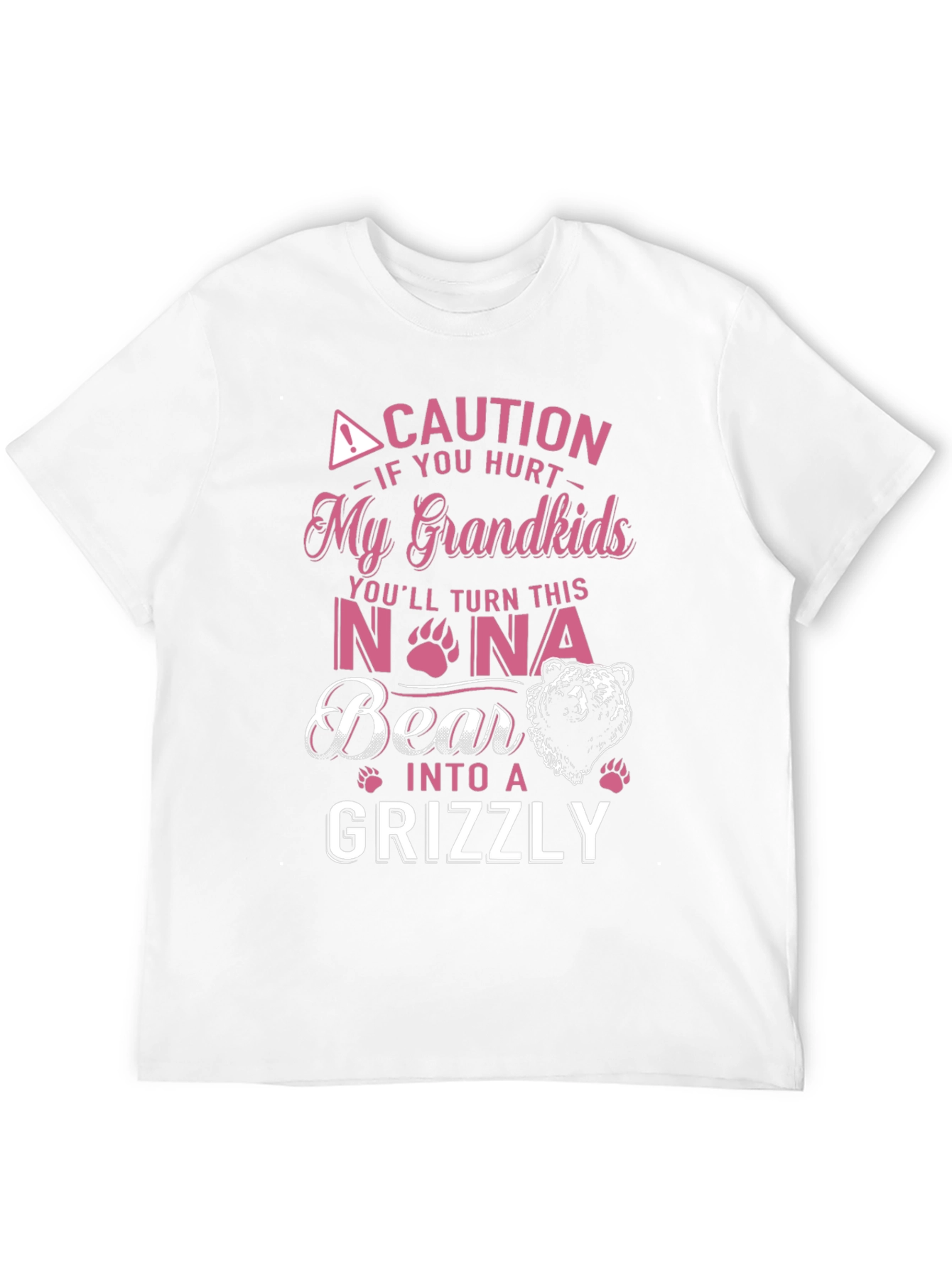Black Caution Hurt My Grandkids Nona Bear Grizzly T-Shirt view 12