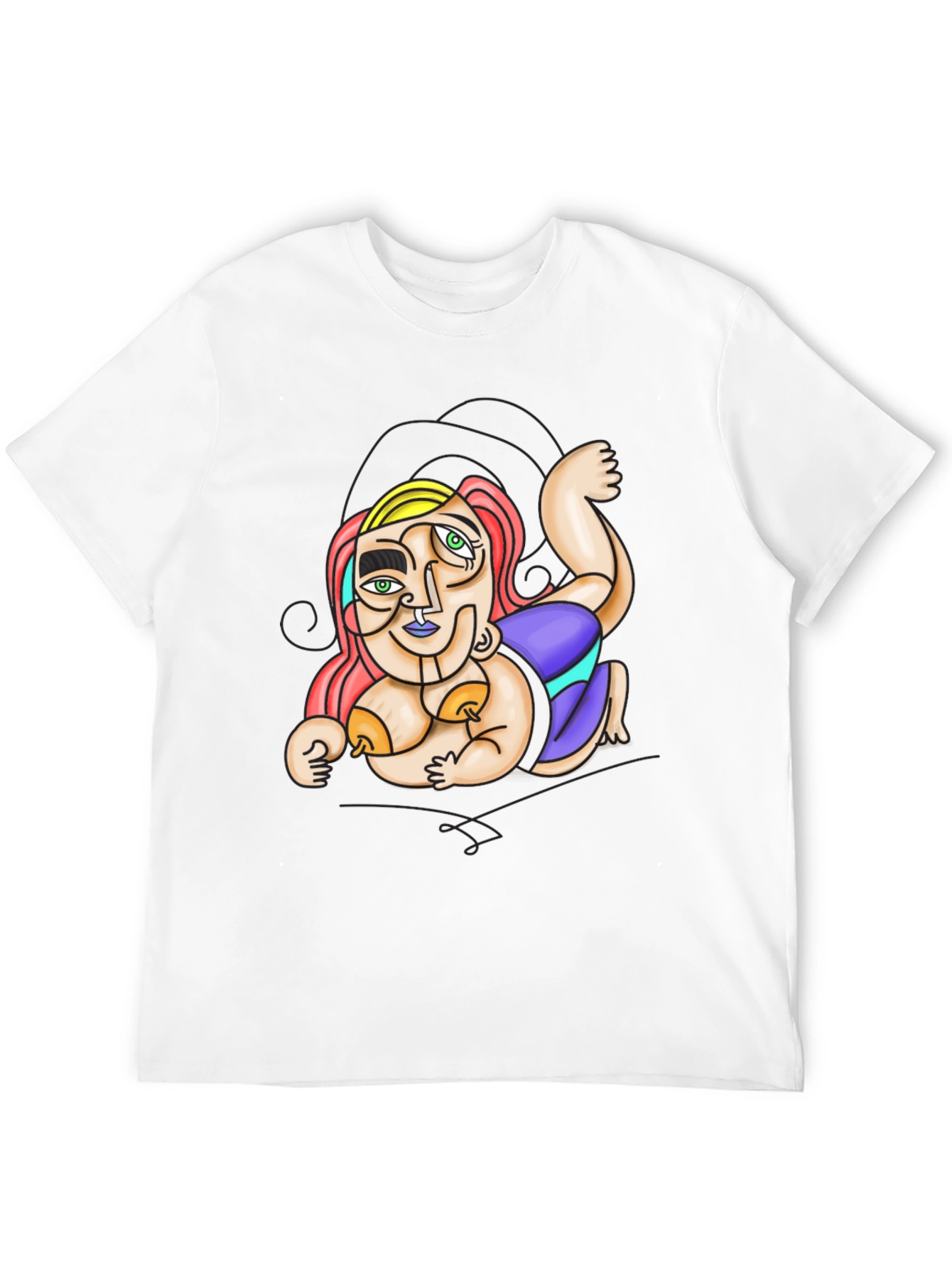 Black Abstract Art Graphic Tee view 12