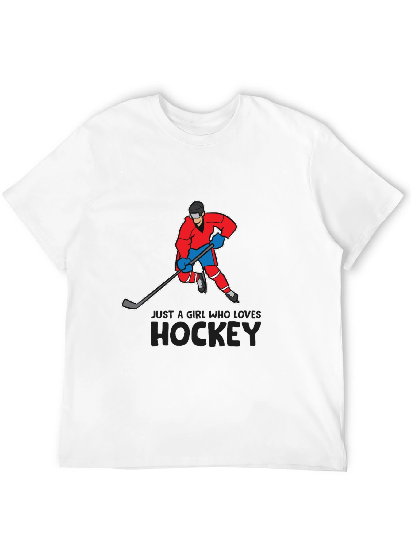 Black Hockey Lover T-Shirt - Just a Girl Who Loves Hockey Tee view 12