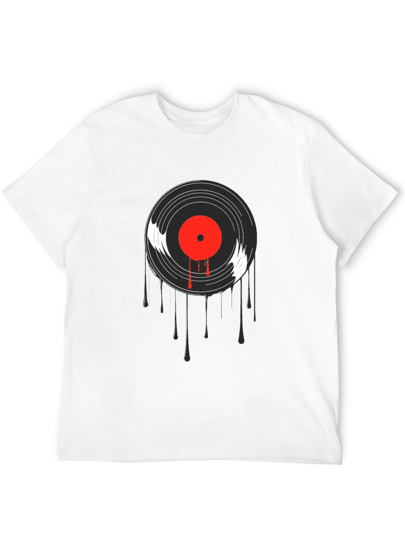 Black Retro Vinyl Record Graphic T-Shirt view 12