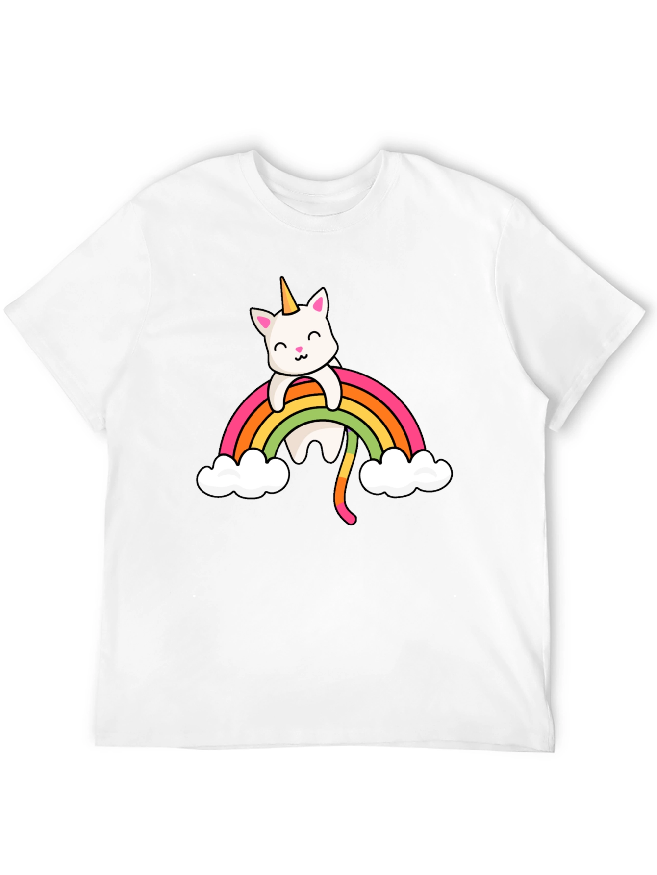 Black Unicorn Cat Rainbow T-Shirt view 12