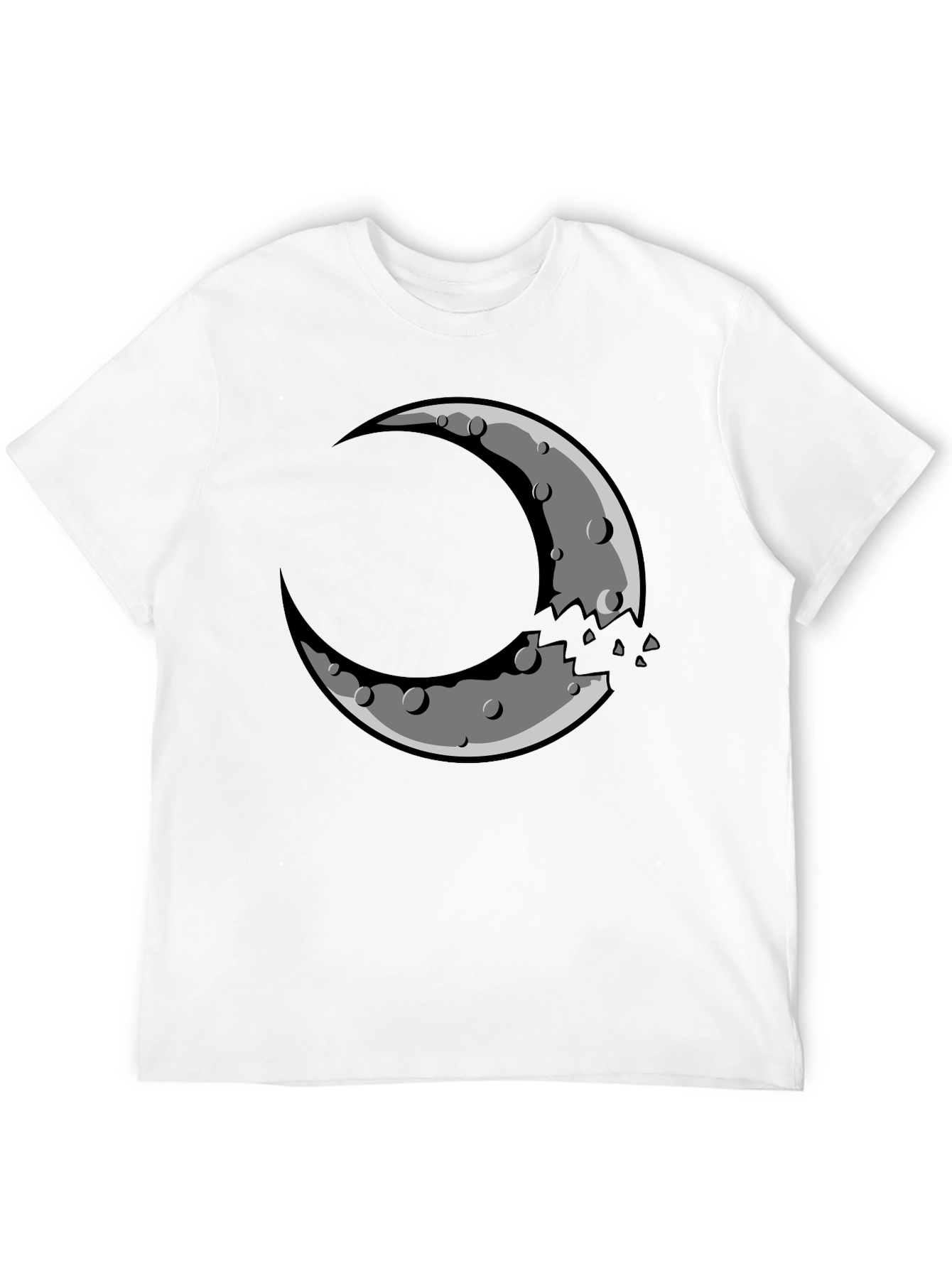 Black Crescent Moon Graphic Tee - Black Cotton Blend Shirt view 12