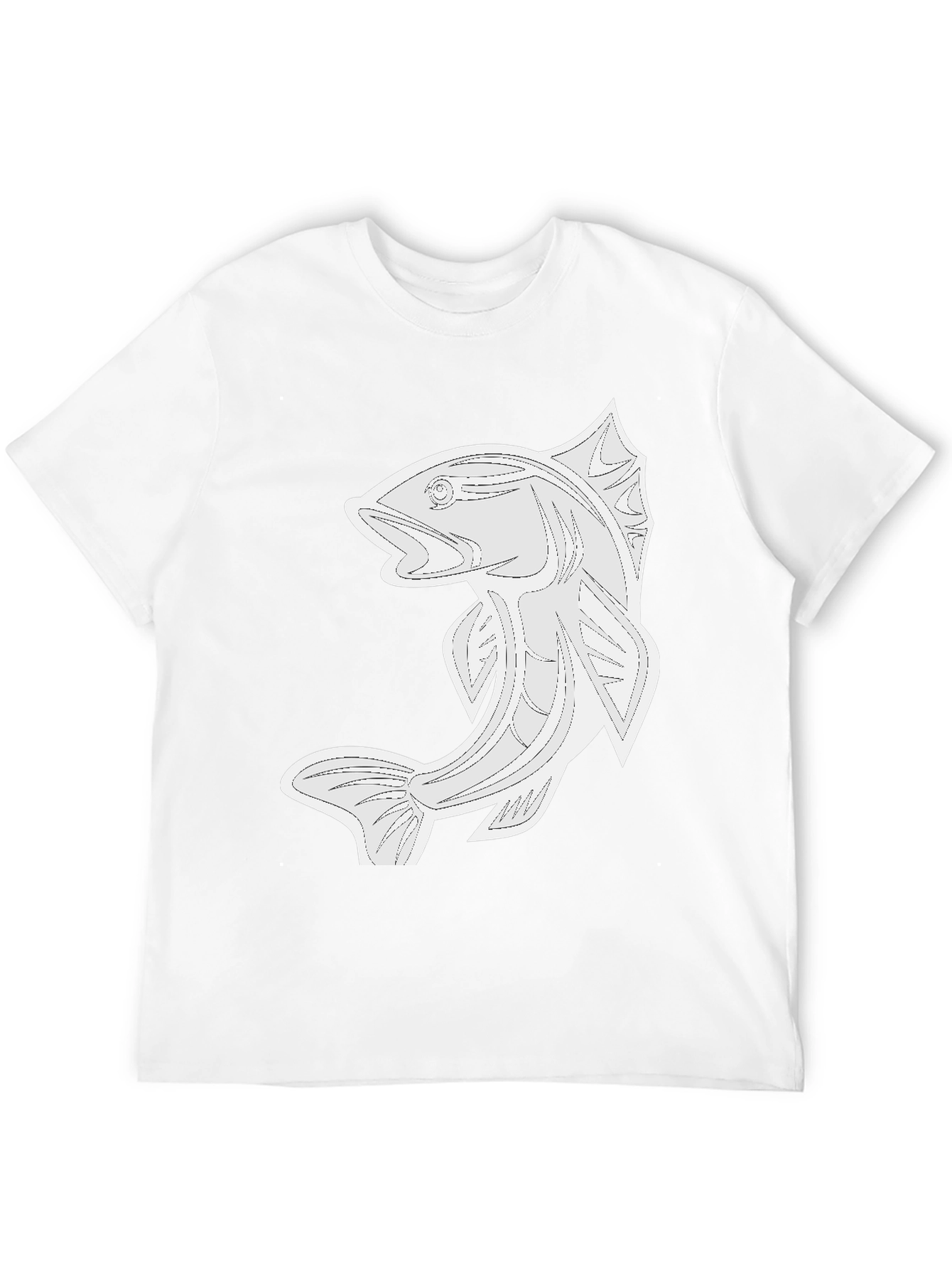Black Black Graphic Tee - Fish Design view 12
