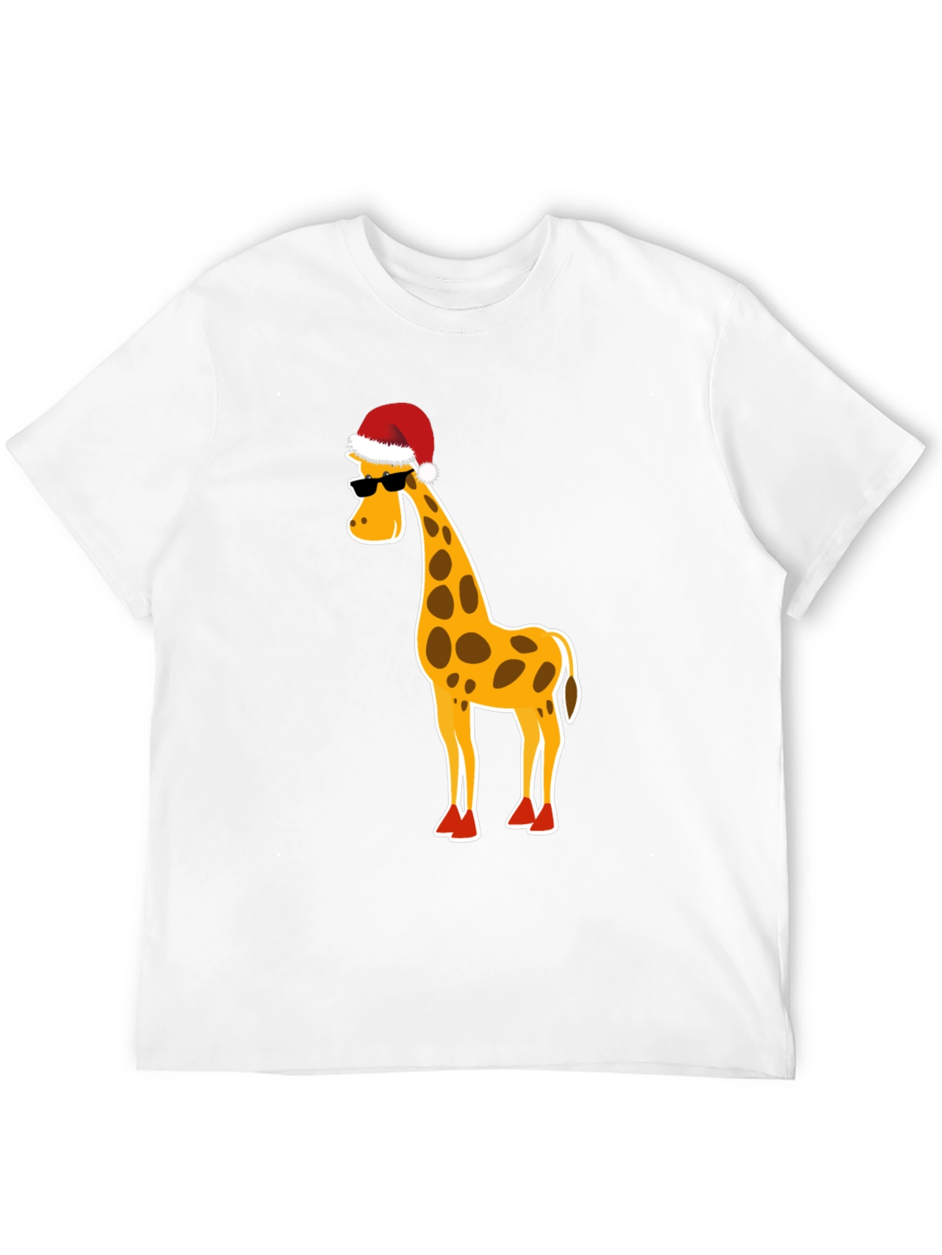 Black Festive Giraffe T-Shirt: Holiday Humor Apparel view 12