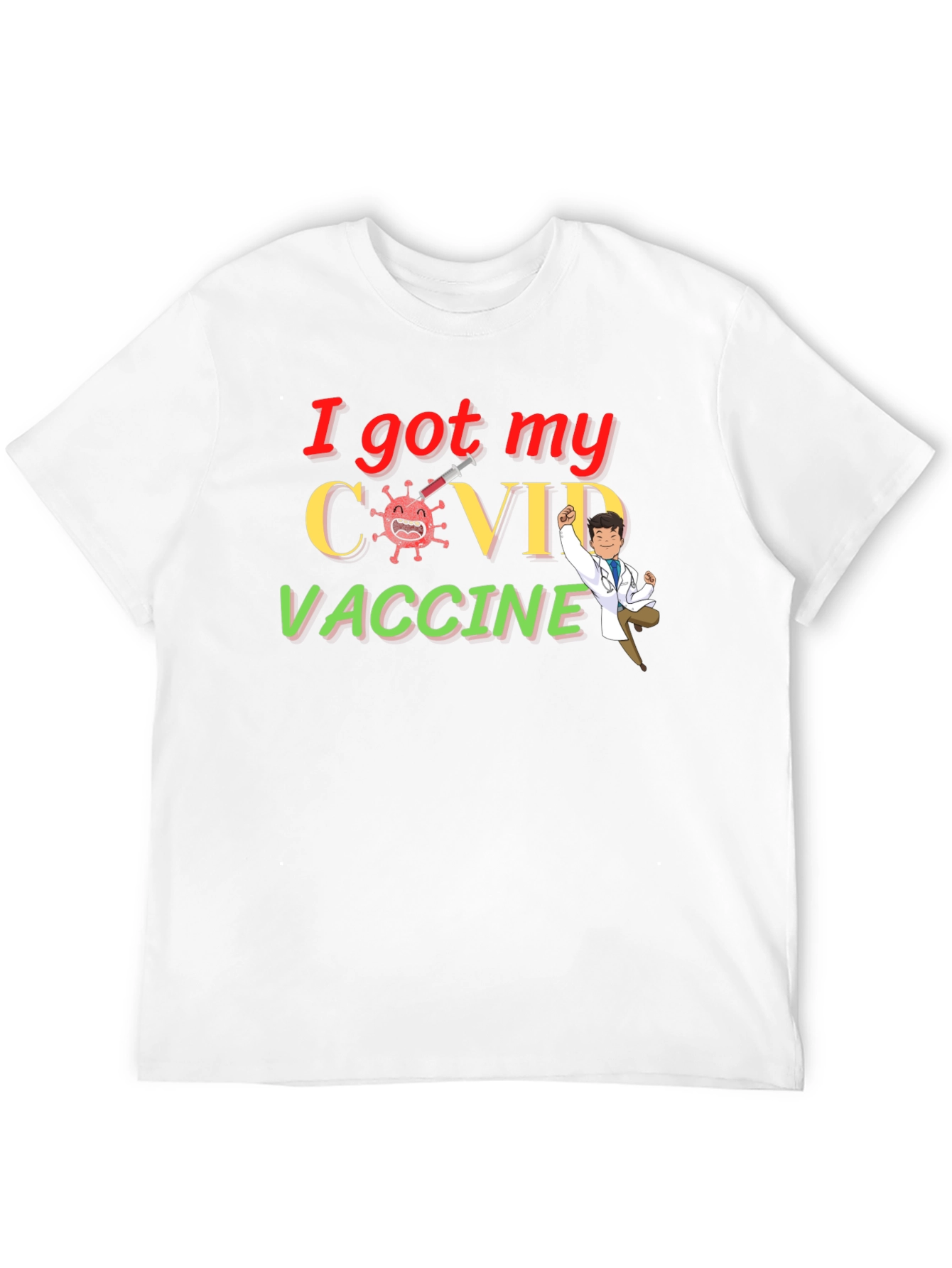 Black I Got My COVID Vaccine Graphic Tee view 12