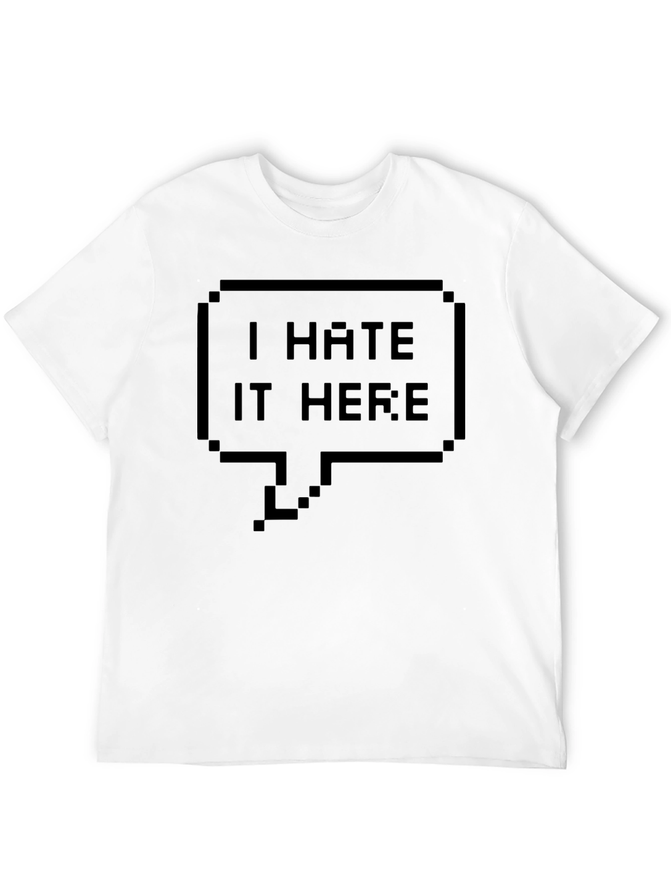 Black I Hate It Here Graphic Tee - Pixel Art Shirt view 12