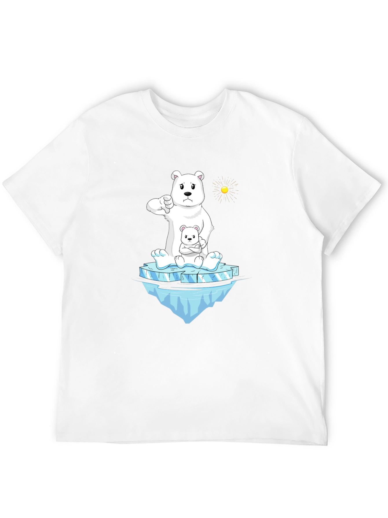 Black Polar Bear Cartoon Graphic Tee - Black view 12