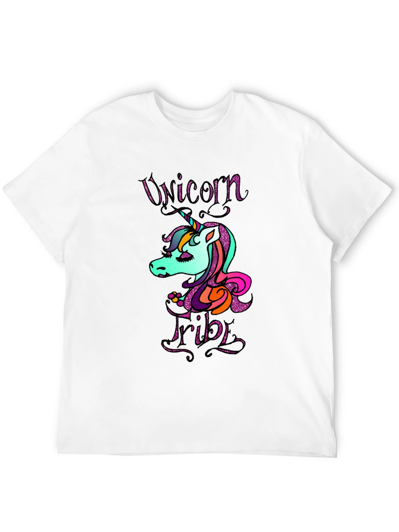 Black Unicorn Tribe Graphic Tee - Men's Black T-Shirt view 12