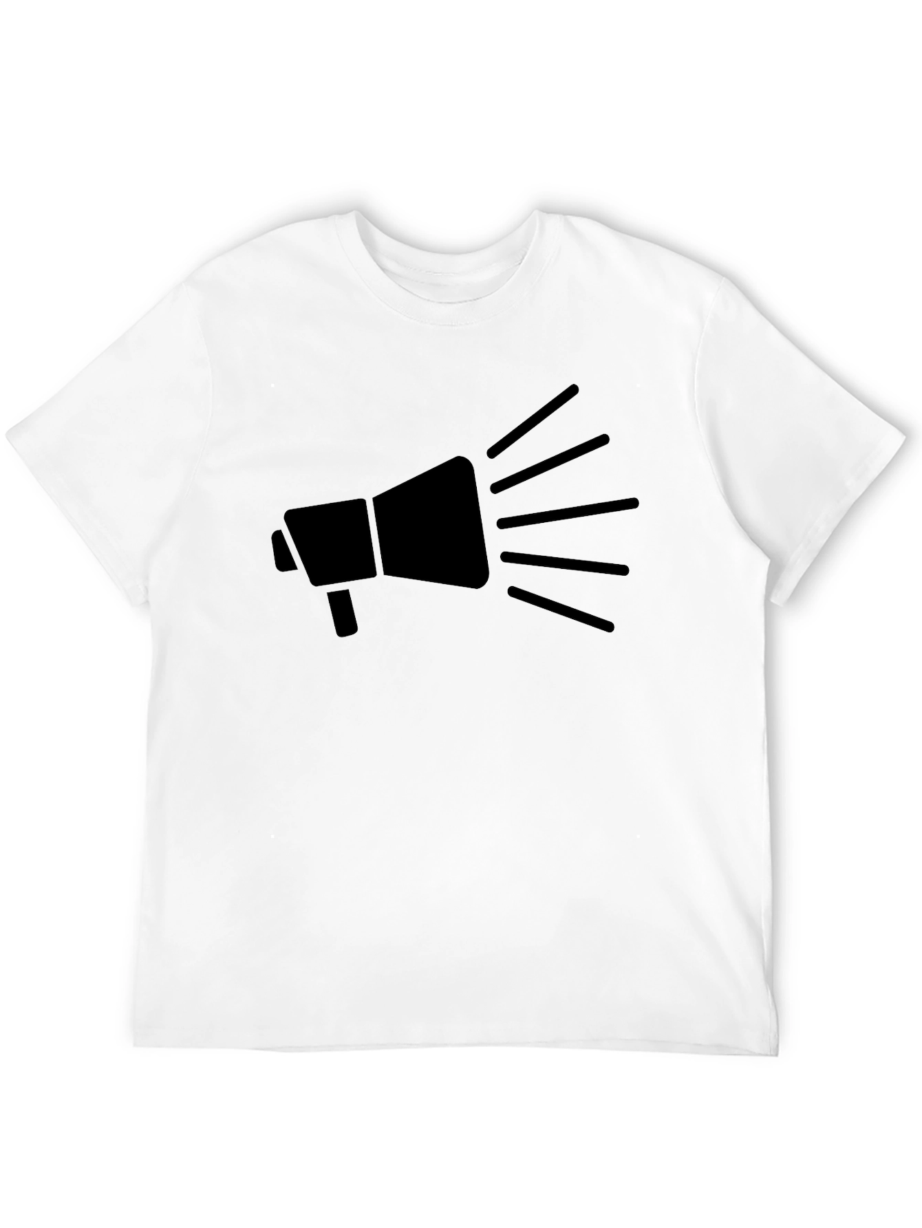 Black Megaphone Graphic Tee - Bold Black Cotton Shirt view 12