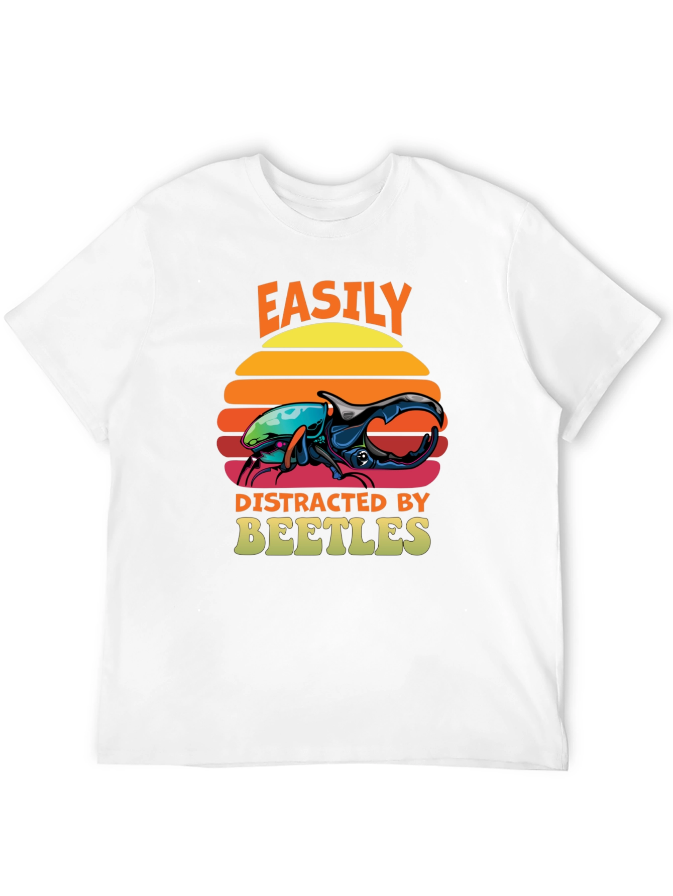 Black Easily Distracted by Beetles T-Shirt view 12