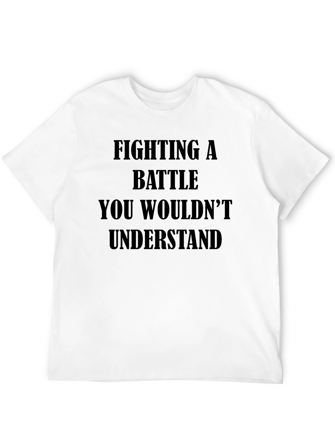 Black Fighting a Battle Tee - Mens Black T-Shirt view 12
