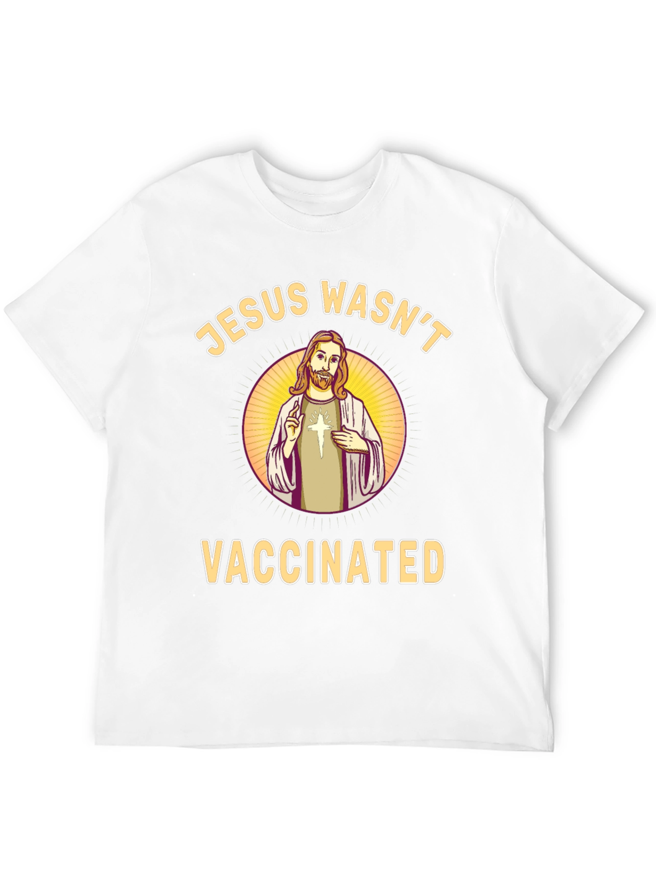 Black Jesus Wasn't Vaccinated Black T-Shirt view 12