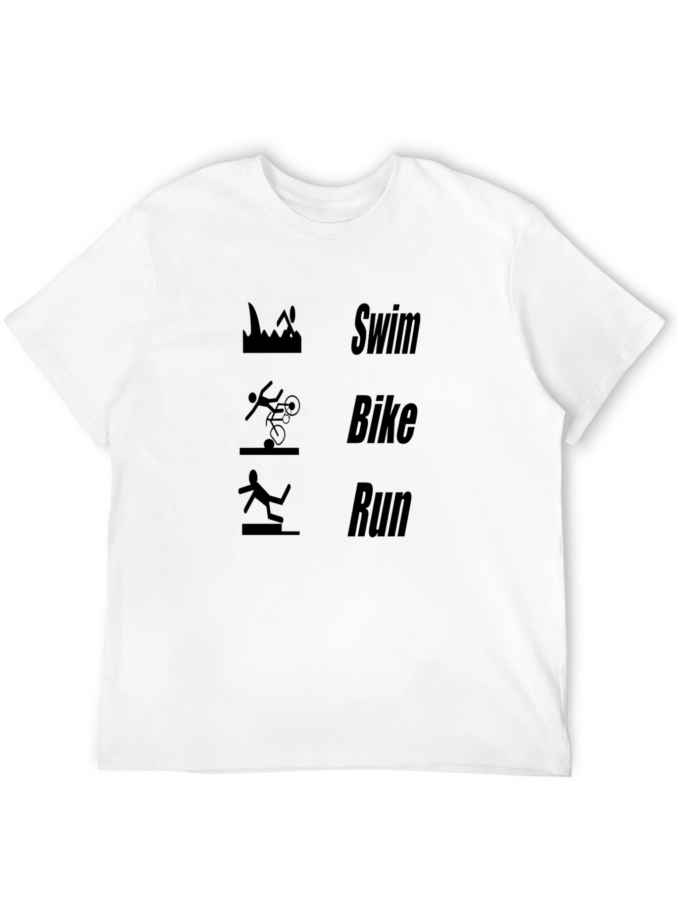 Black Triathlon Swim Bike Run T-Shirt view 12