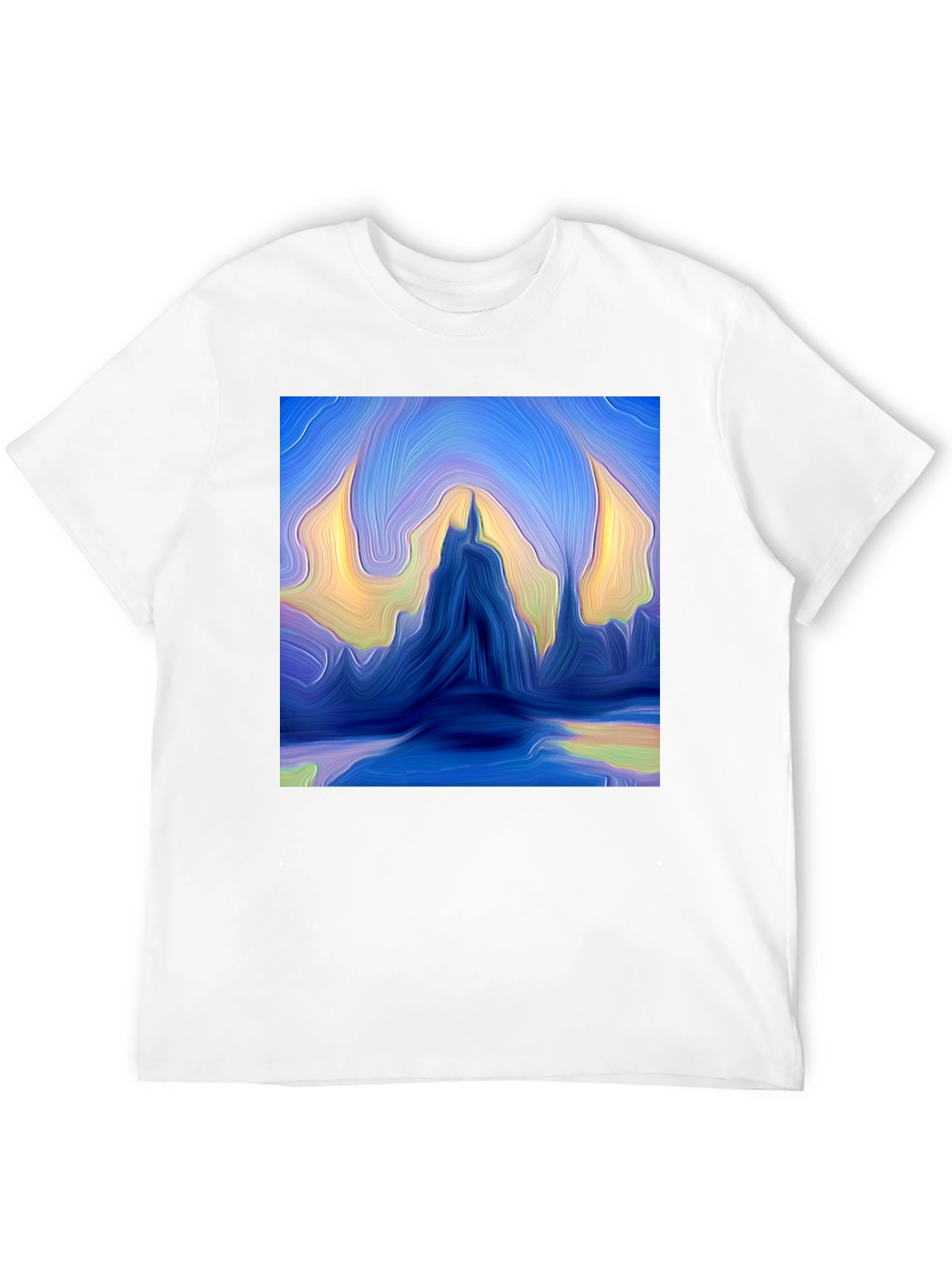 Black Abstract Mountains Graphic Tee view 12