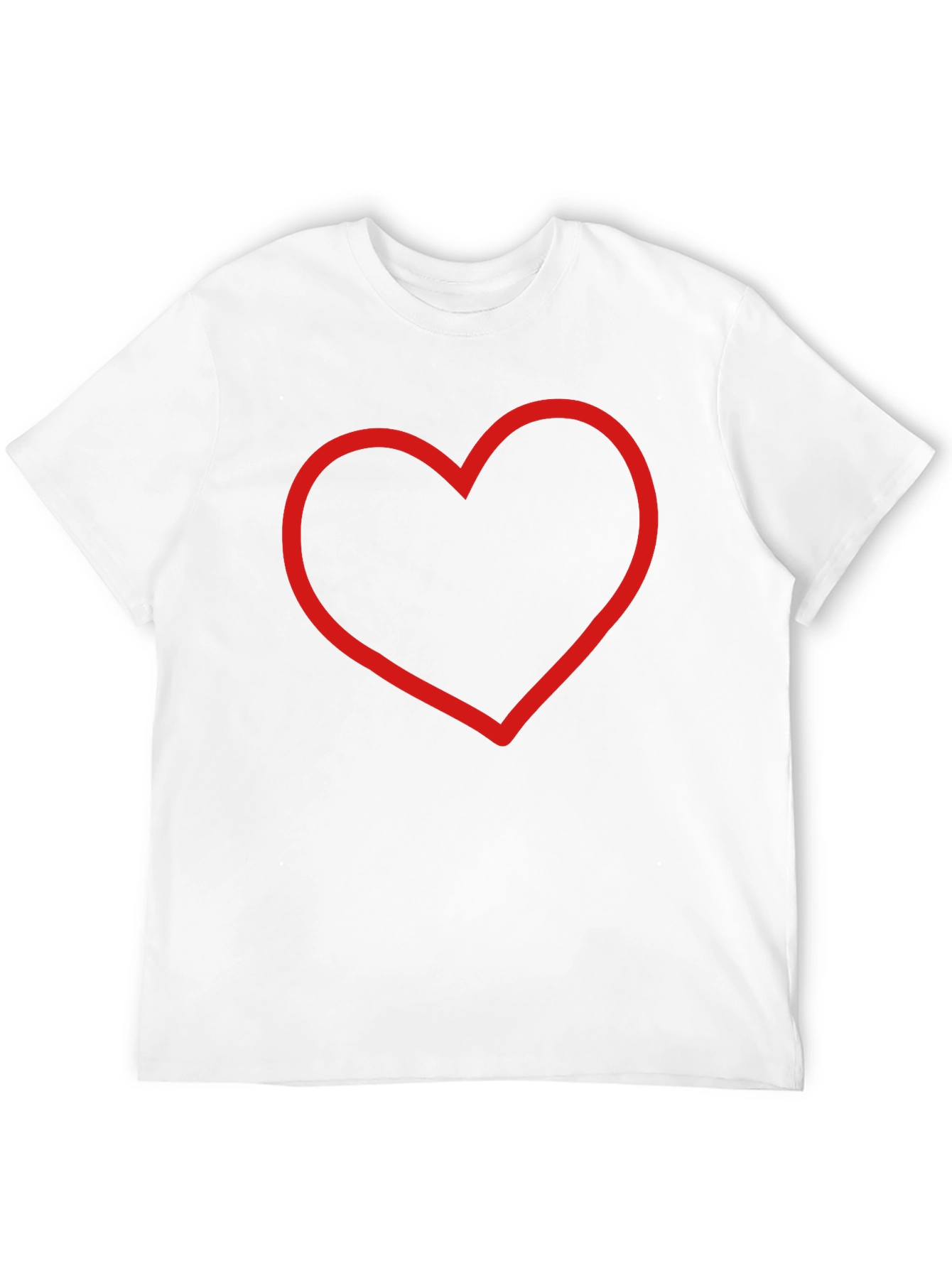Black Red Heart Outline Black T-Shirt - Stylish & Simple view 12