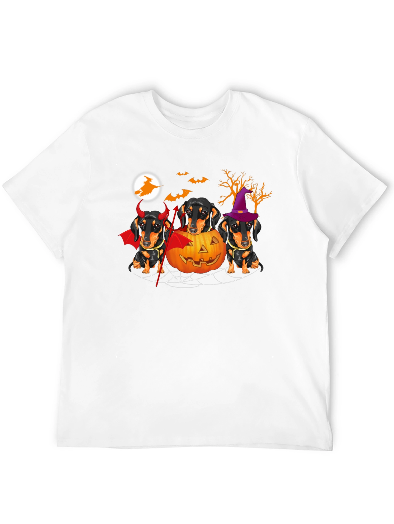 Black Halloween Dachshund T-Shirt view 12