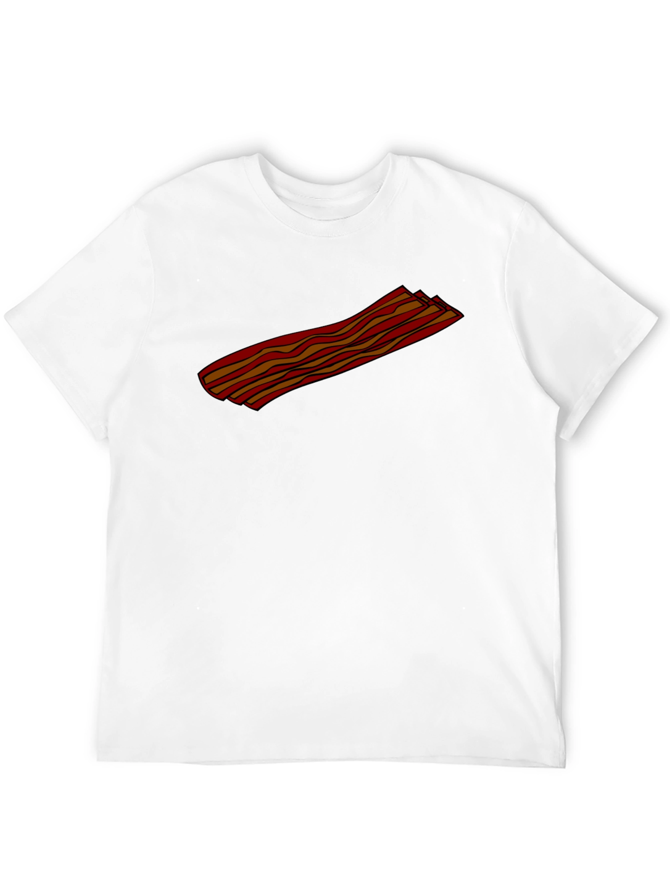 Bacon Strip Graphic Tee - Black Cotton T-Shirt - 12