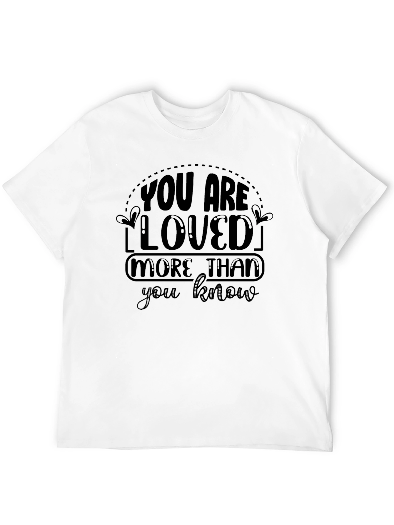 Black You Are Loved Graphic Black Tee Shirt view 12