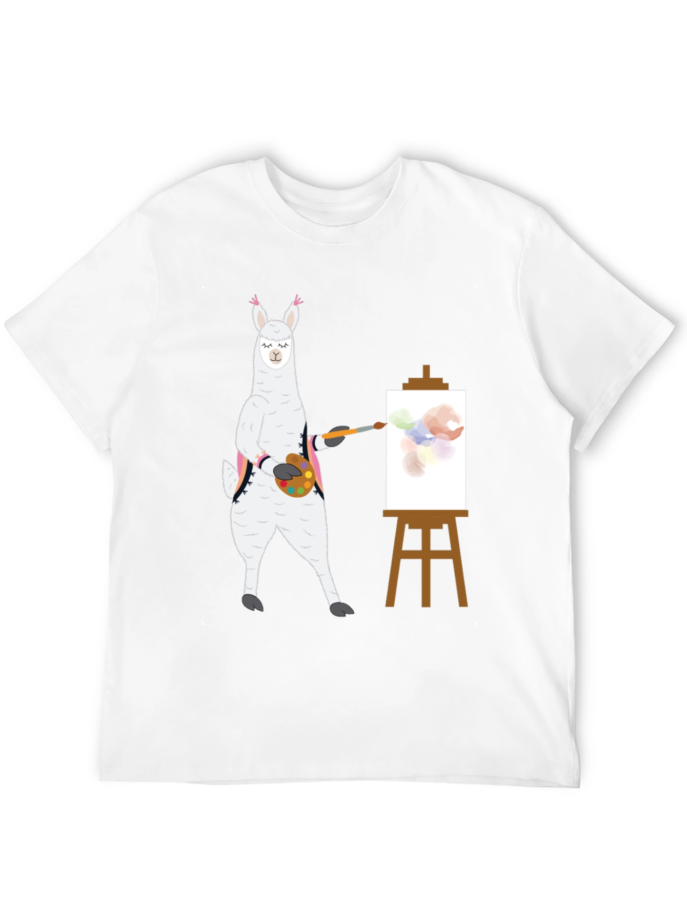 Black Llama Artist T-Shirt - Painter Alpaca Tee view 12