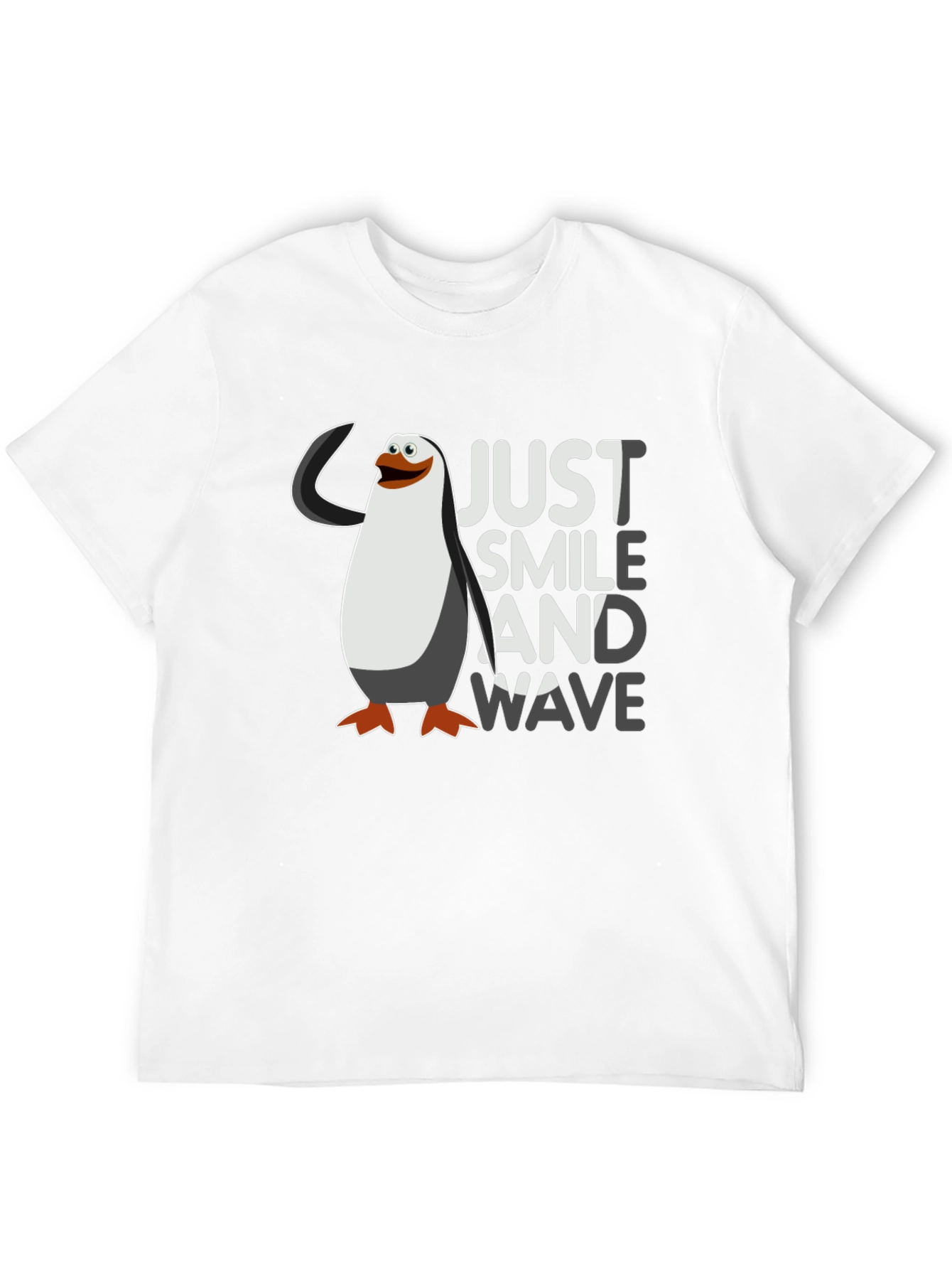 Black Just Smile and Wave Penguin T-Shirt view 12
