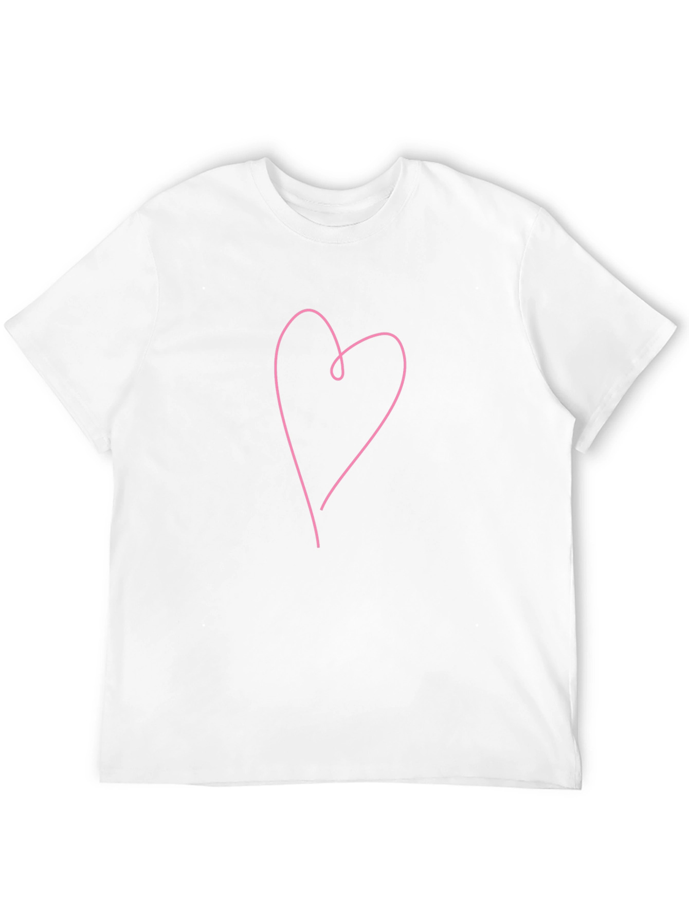 Black Minimalist Heart Outline Black T-Shirt view 12