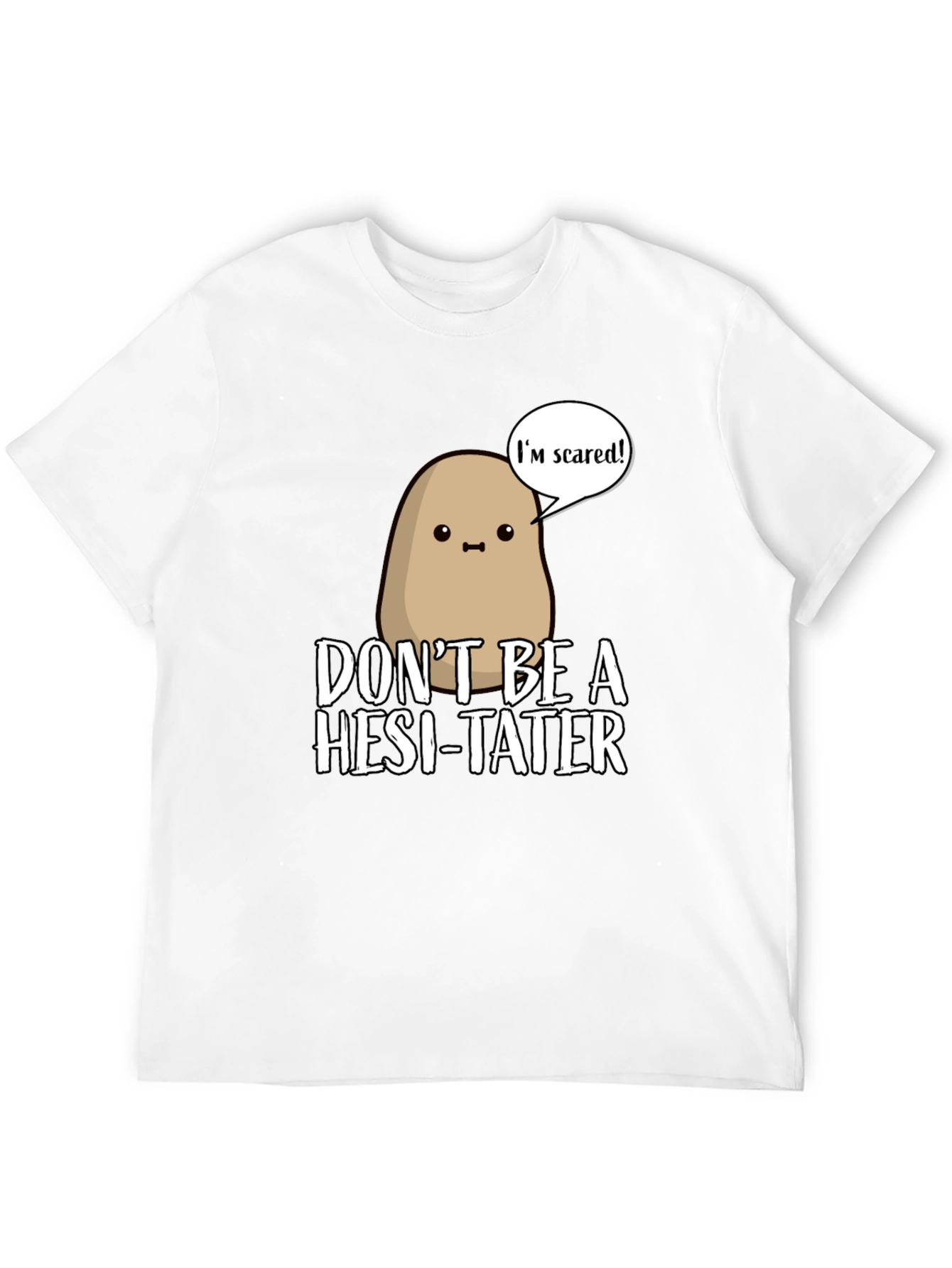 Black Funny Potato T-Shirt - Don't Be a Hesi-Tater! view 12