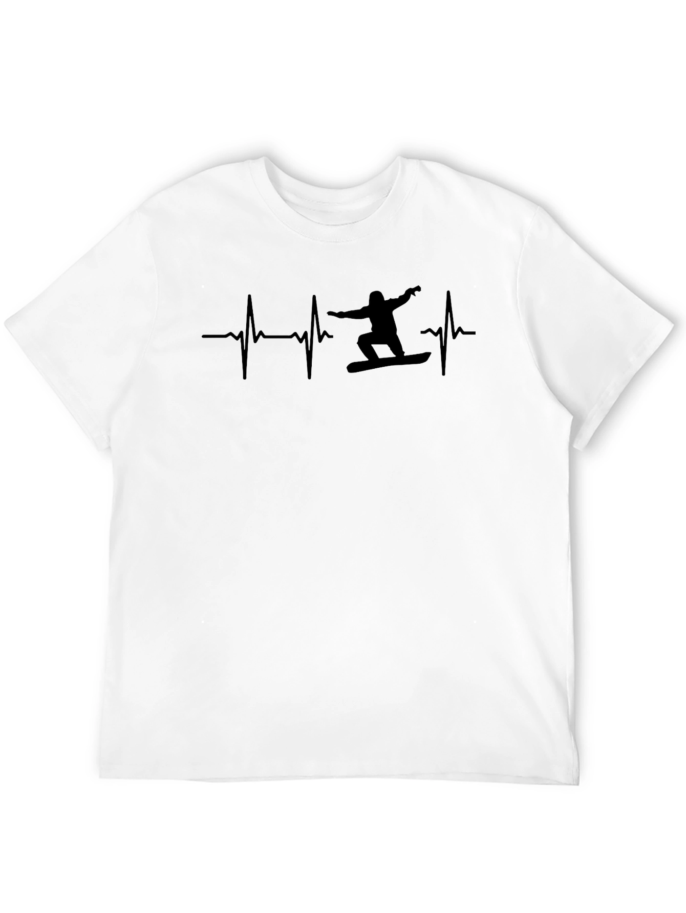 Black Snowboard Heartbeat Graphic Tee - Black T-Shirt view 12
