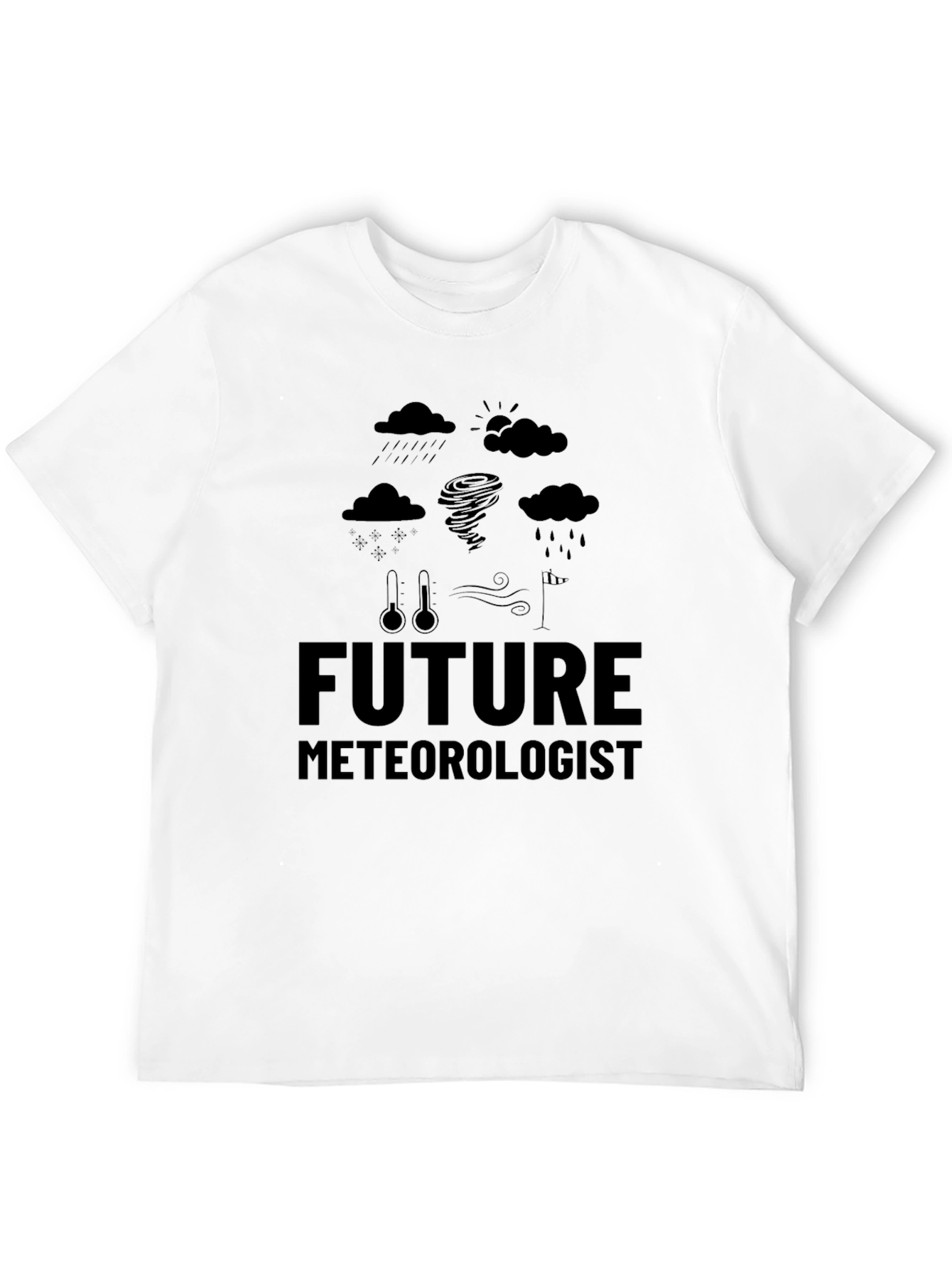 Black Future Meteorologist Black T-Shirt - Weather Science Tee view 12