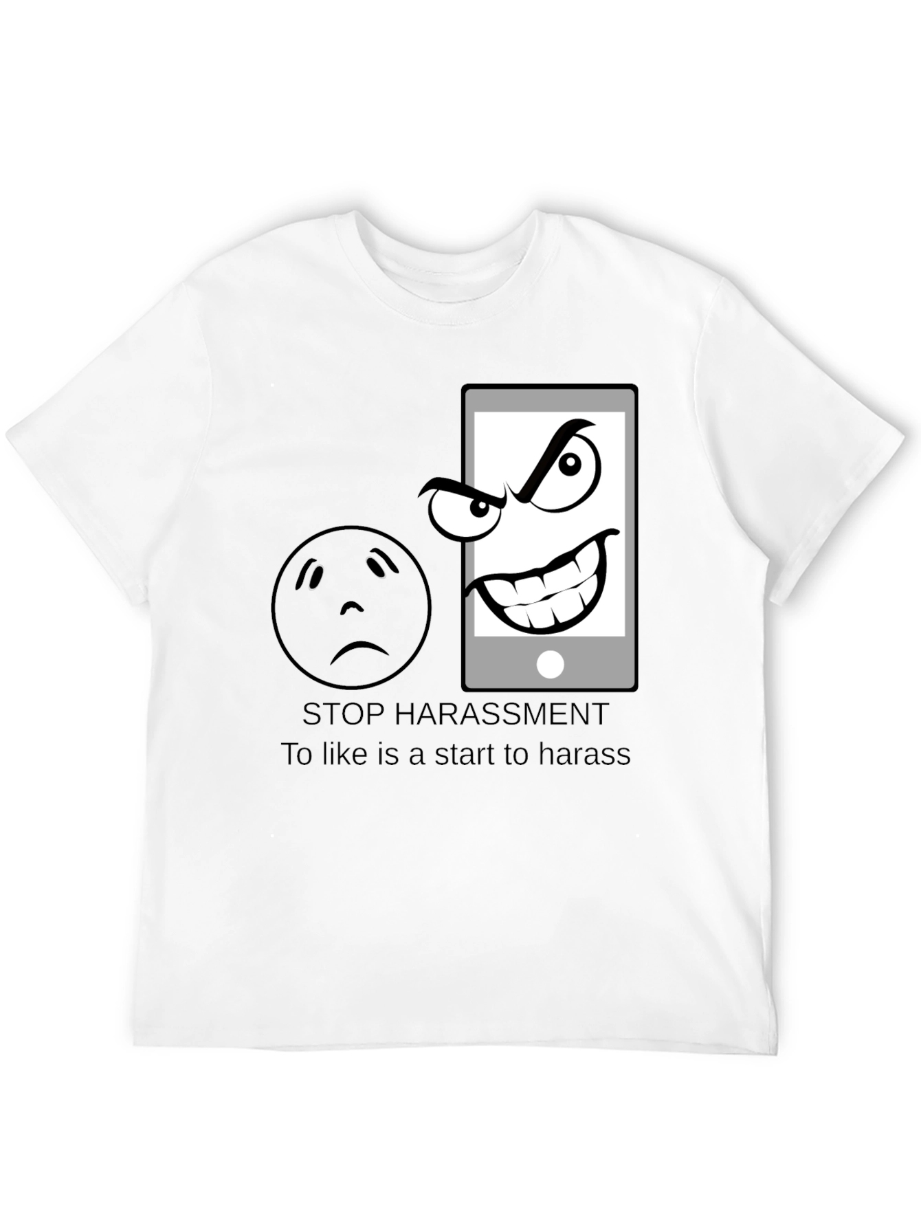 Black Stop Harassment Graphic T-Shirt view 12