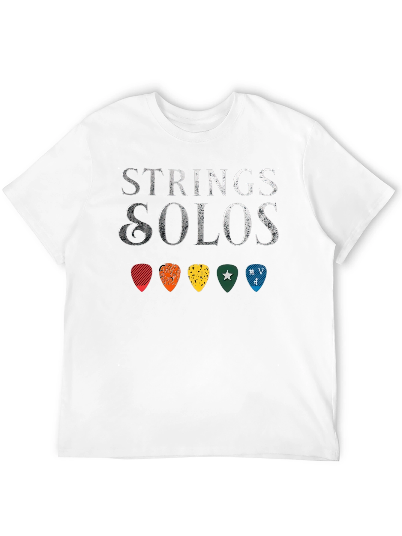 Black Strings & Solos Guitar Pick T-Shirt - Music Lover Tee view 12