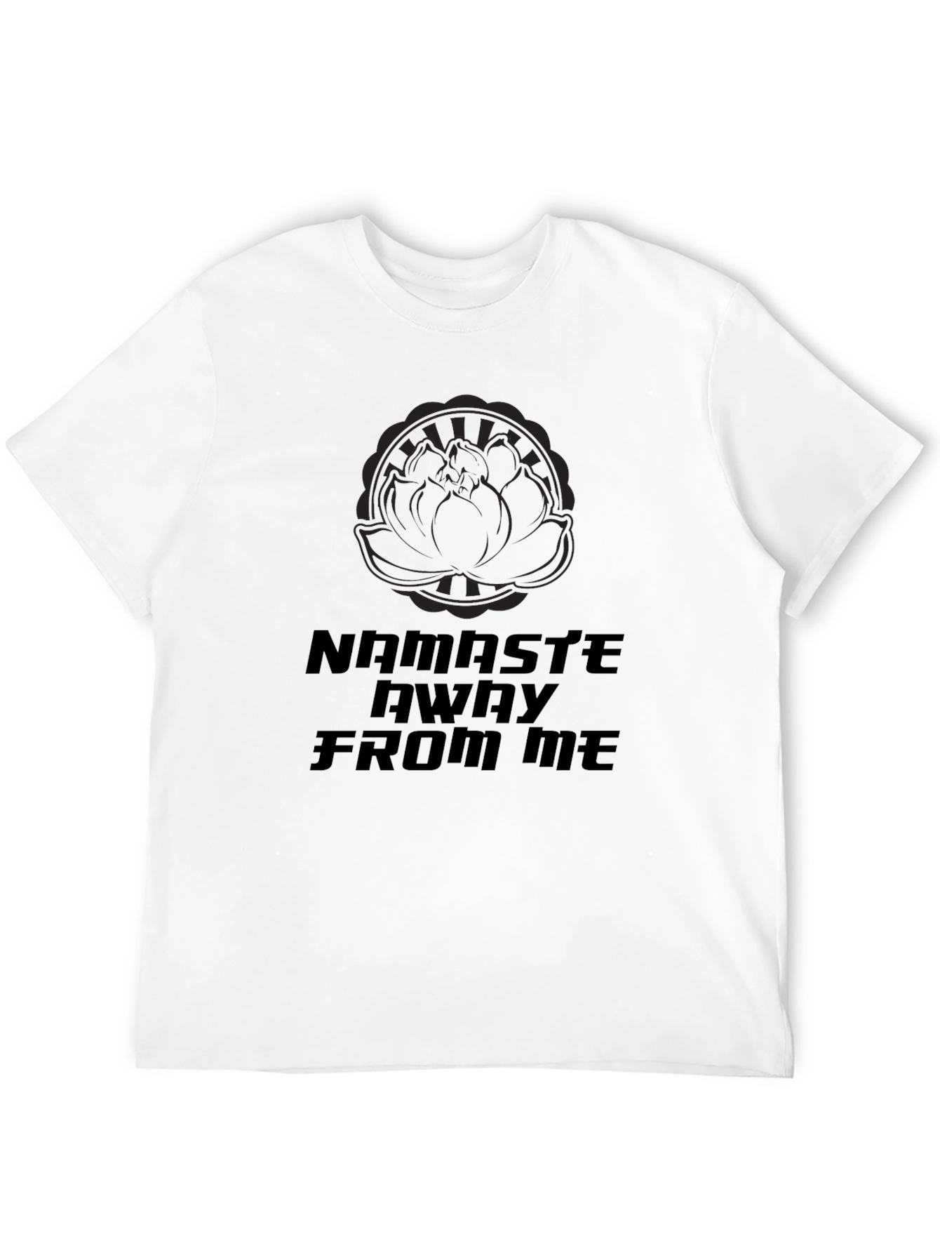 Black Namaste Away From Me Black Graphic T-Shirt view 12